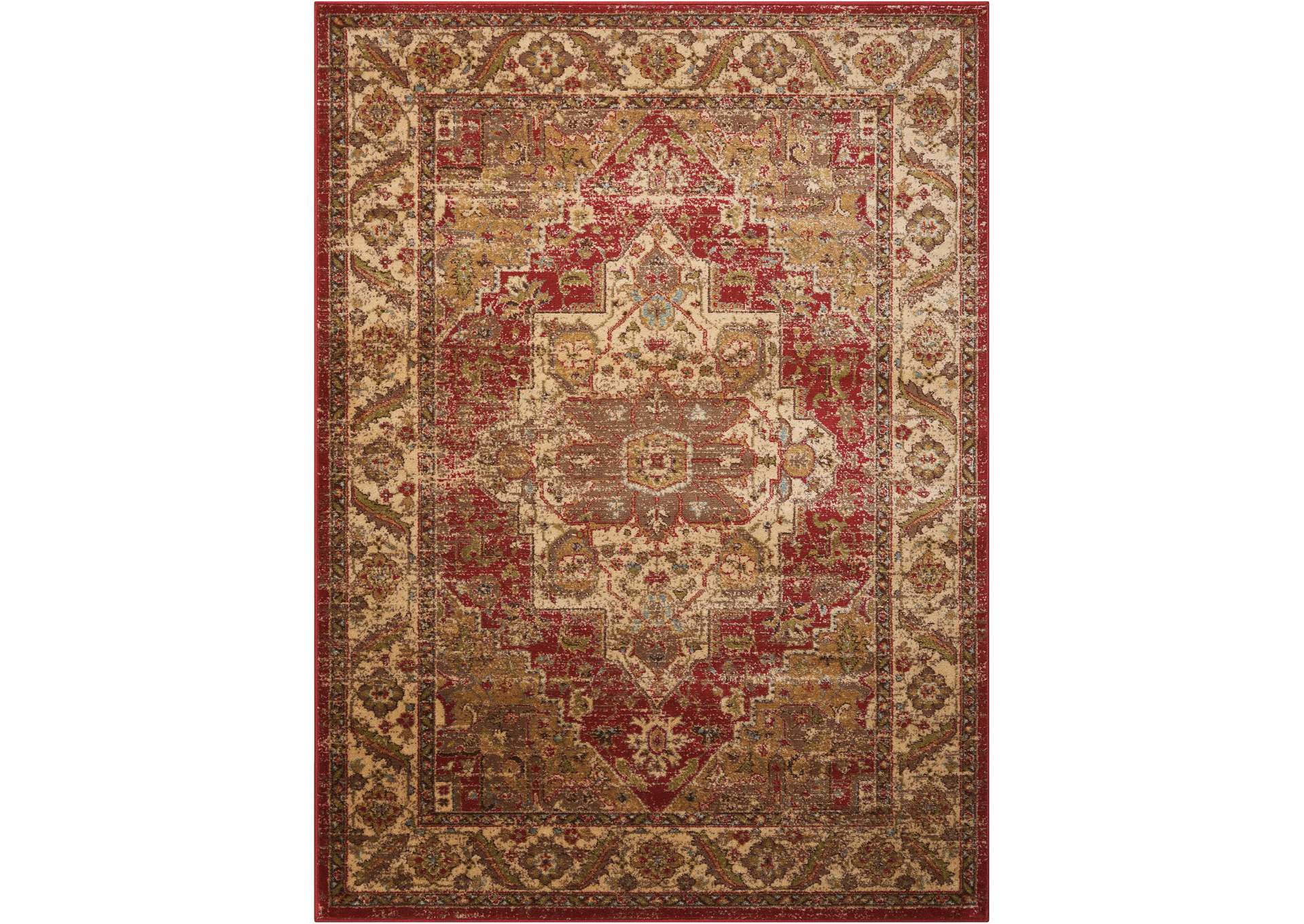 Nourison Delano DEL05 Red 4'x6' Area Rug,Nourison