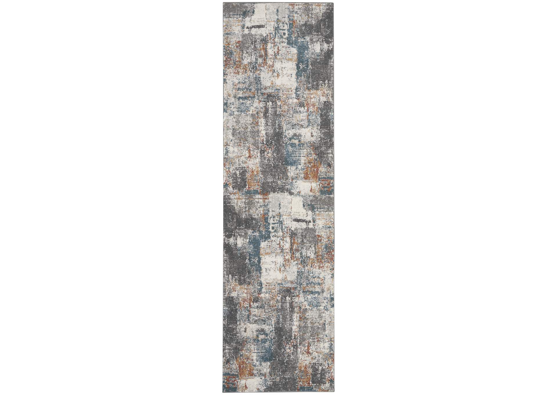 Nourison Tangra 8' Runner Grey Multi Area Rug,Nourison