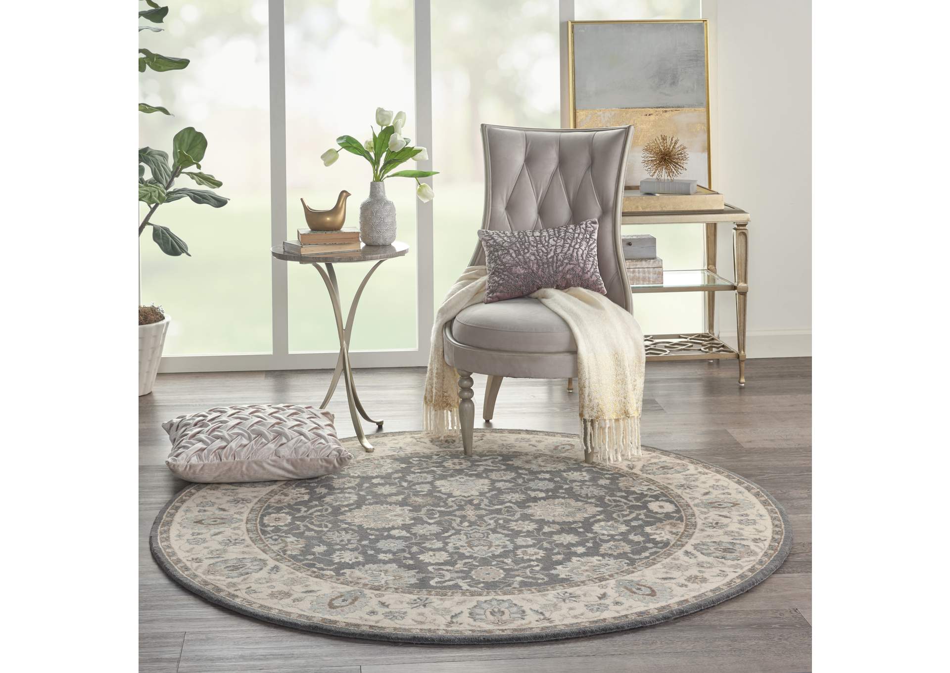 Nourison Living Treasures 6' Round Area Rug,Nourison