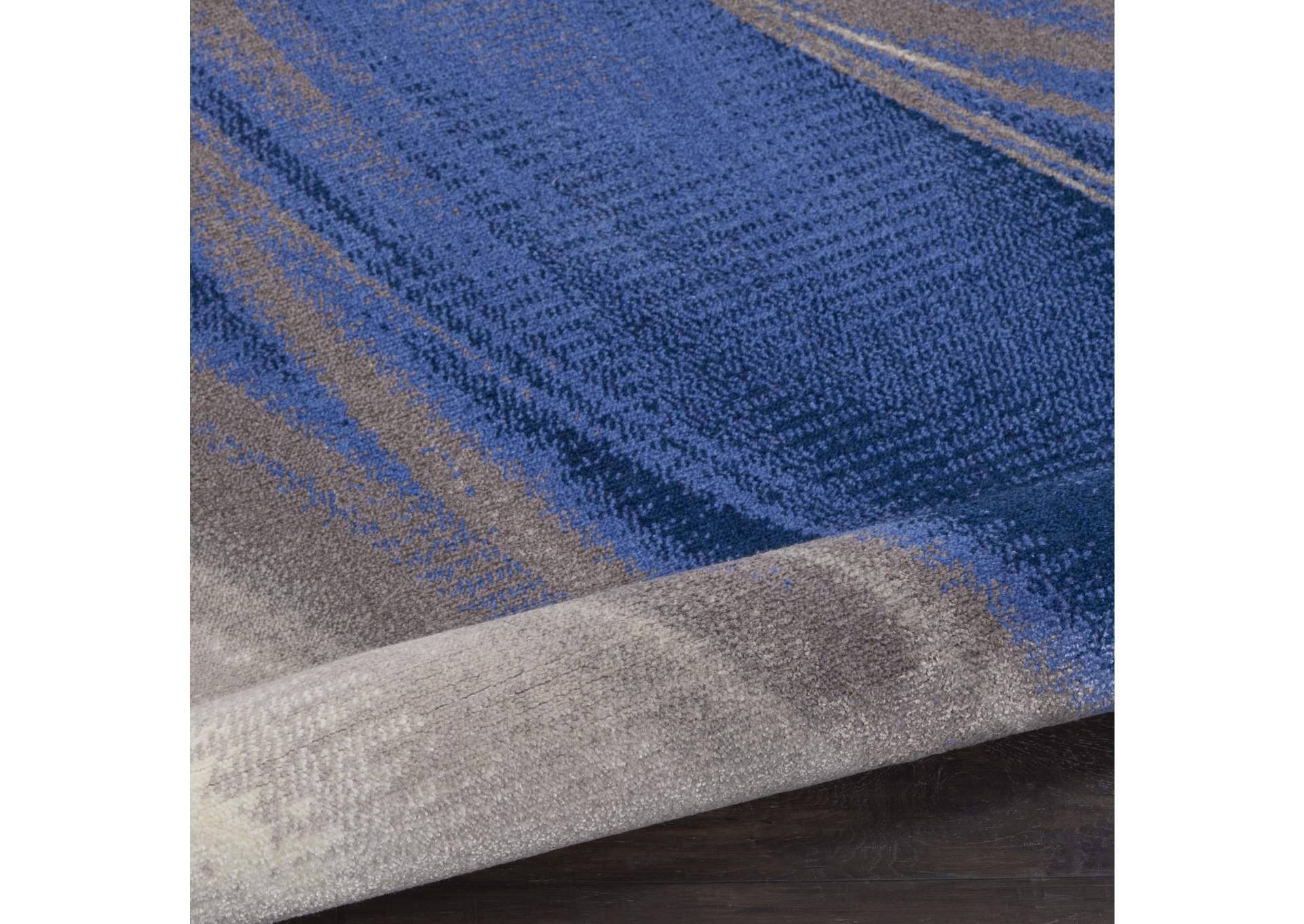 Nourison Twilight TWI28 Ivory and Blue 8' Round Large Rug,Nourison