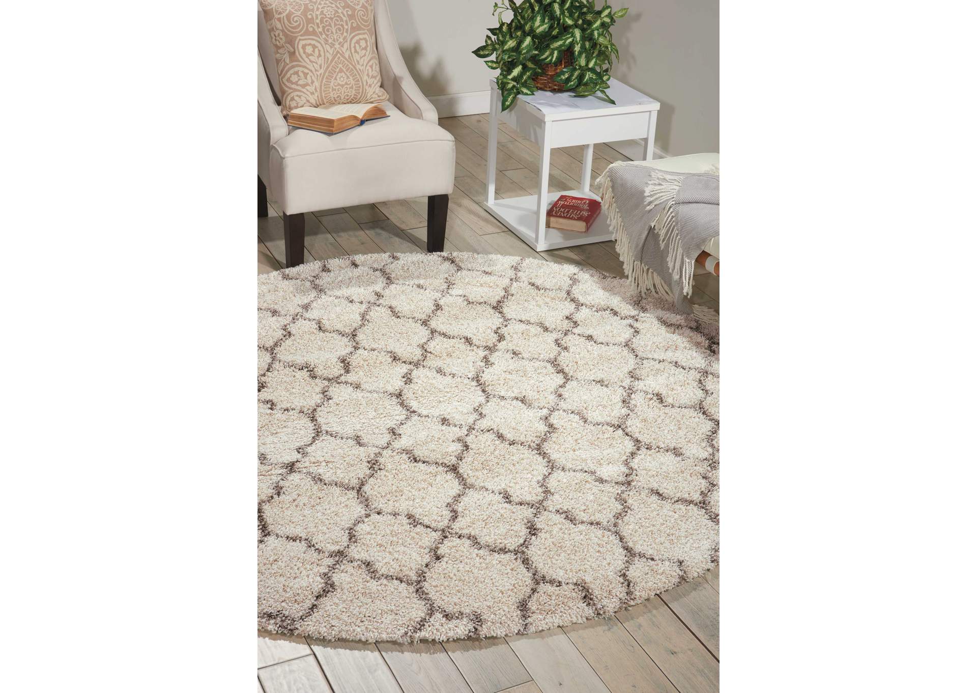 Nourison Amore AMOR2 Beige 7' Round Rug,Nourison