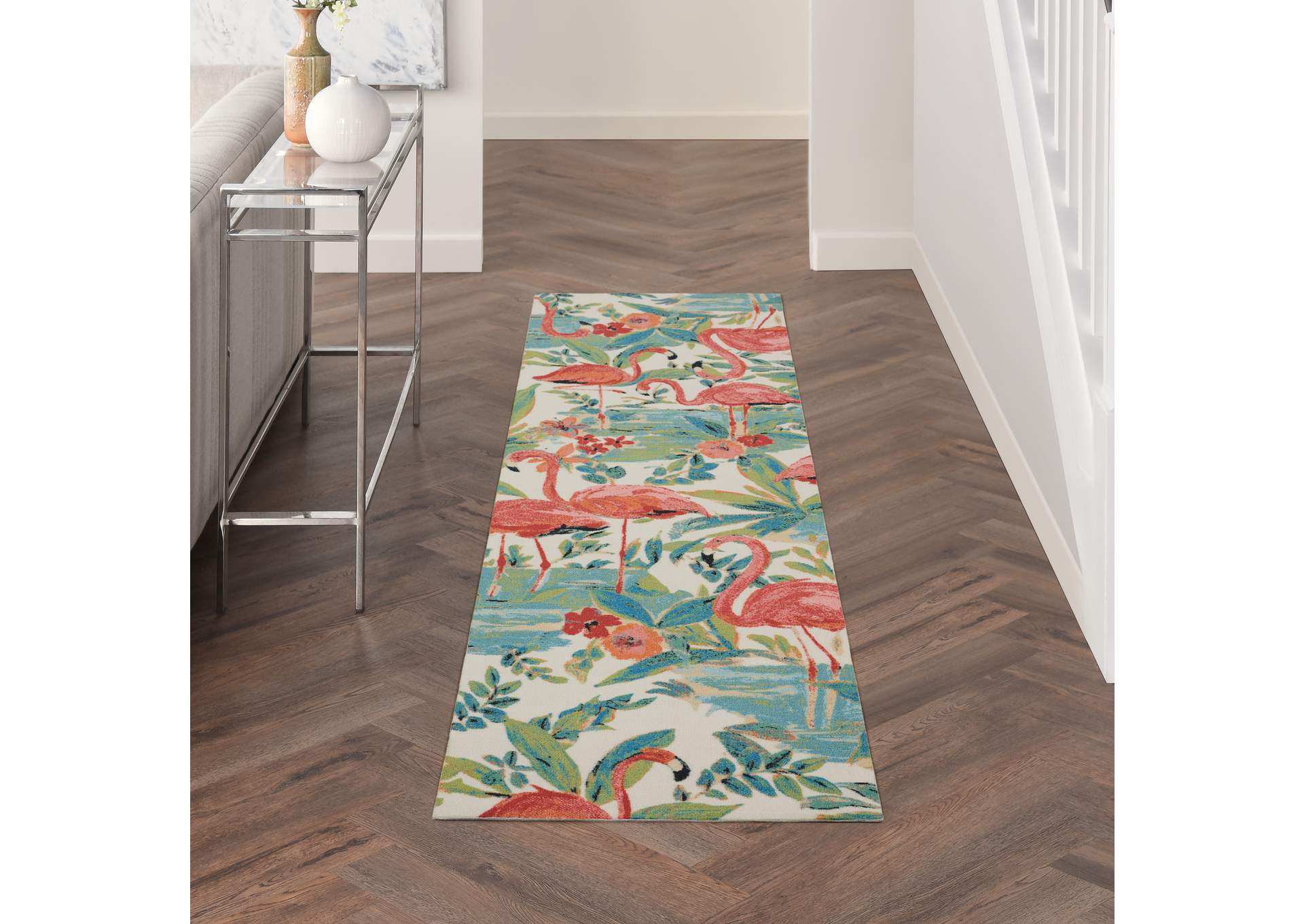 Nourison Wav01/Sun & Shade 8' Runner Area Rug,Nourison