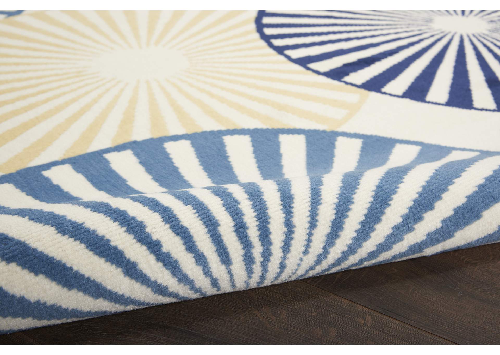 Nourison Grafix GRF20 White and Blue 5'x7' Area Rug,Nourison
