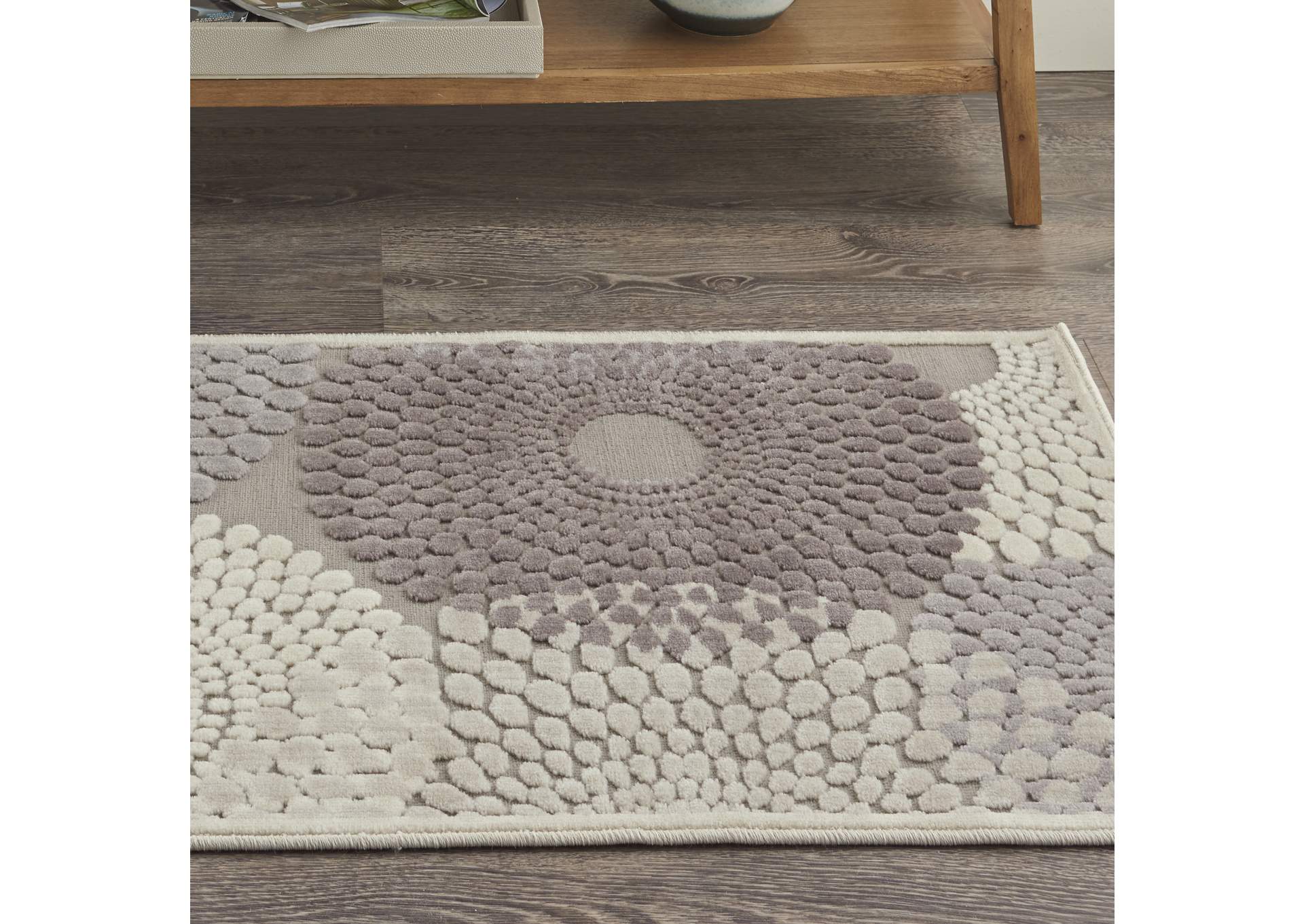 Nourison Graphic Illusions 2'x4' Grey Area Rug,Nourison