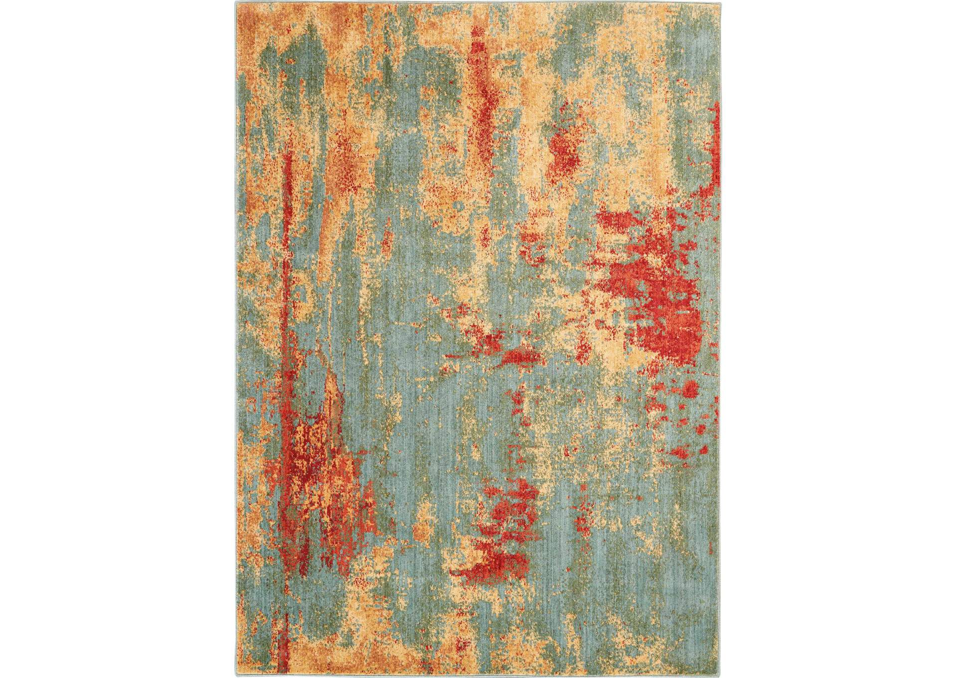 Nourison Somerset ST91 Teal Multicolor 5'x8' Colorful Area Rug,Nourison