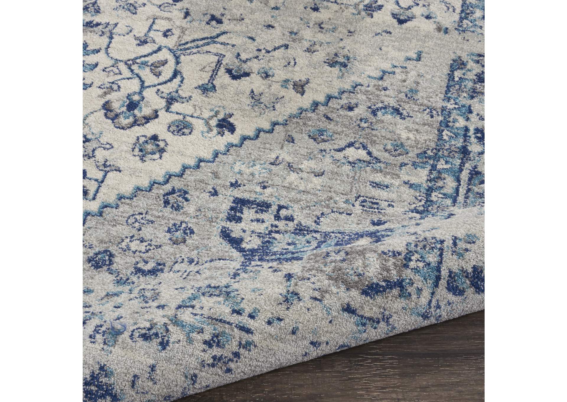 Nourison Tranquil 2'x4' Navy Blue and White Persian Small Rug,Nourison