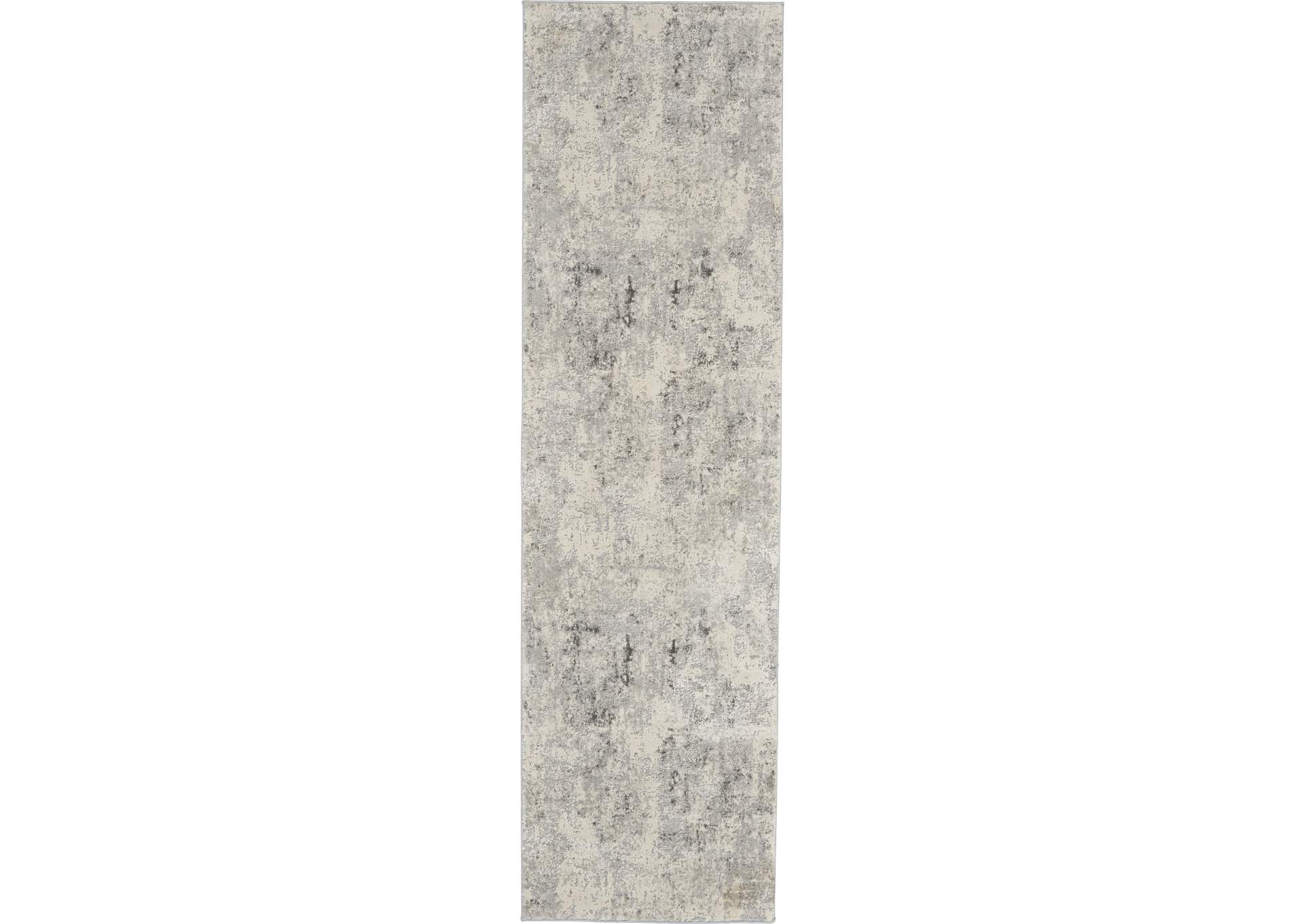 Nourison Rustic Textures RUS07 Ivory and Grey 8' Runner Hallway Rug,Nourison