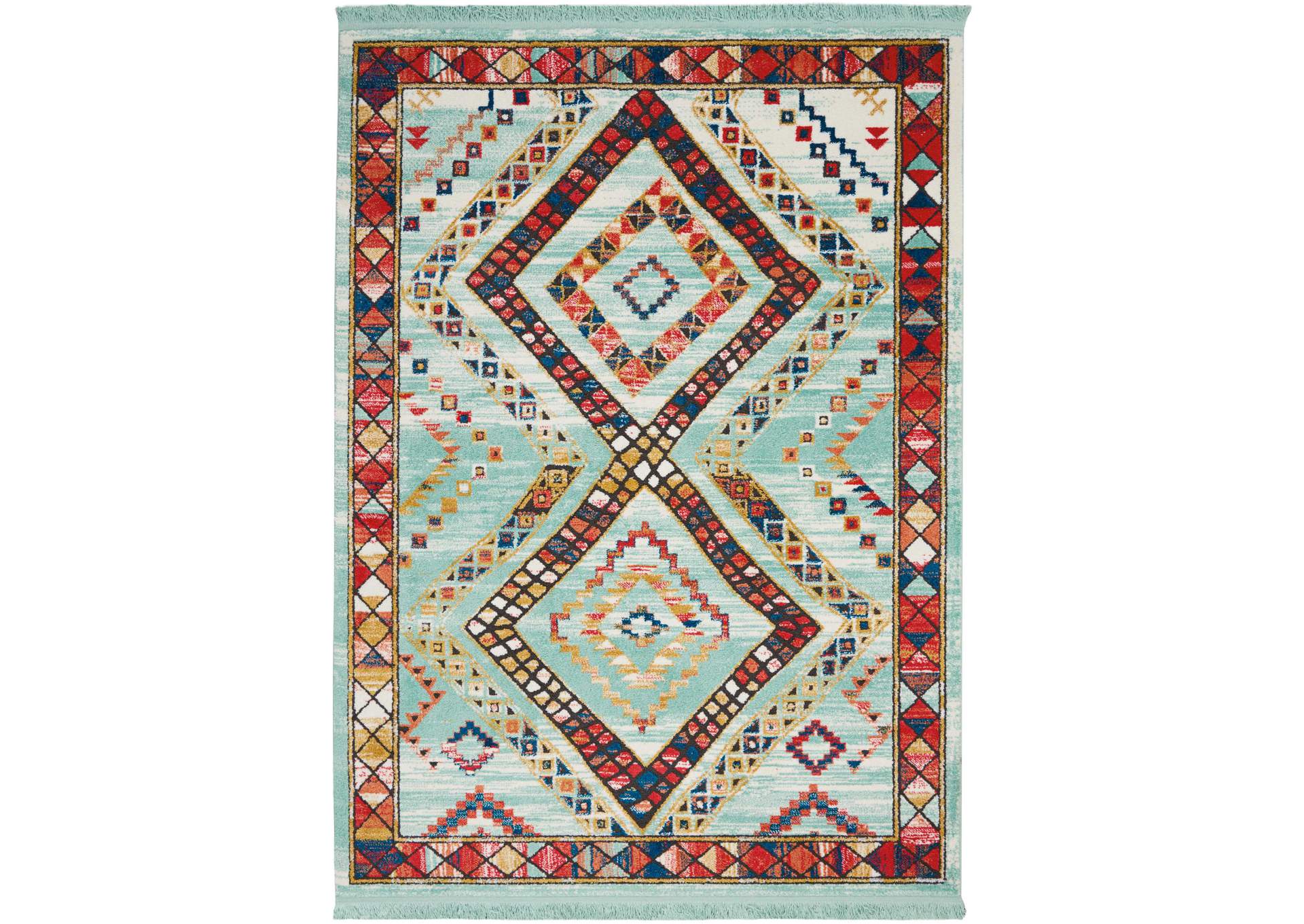 Nourison South Western NAV02 Blue Multicolor 7'x10' Large Rug,Nourison