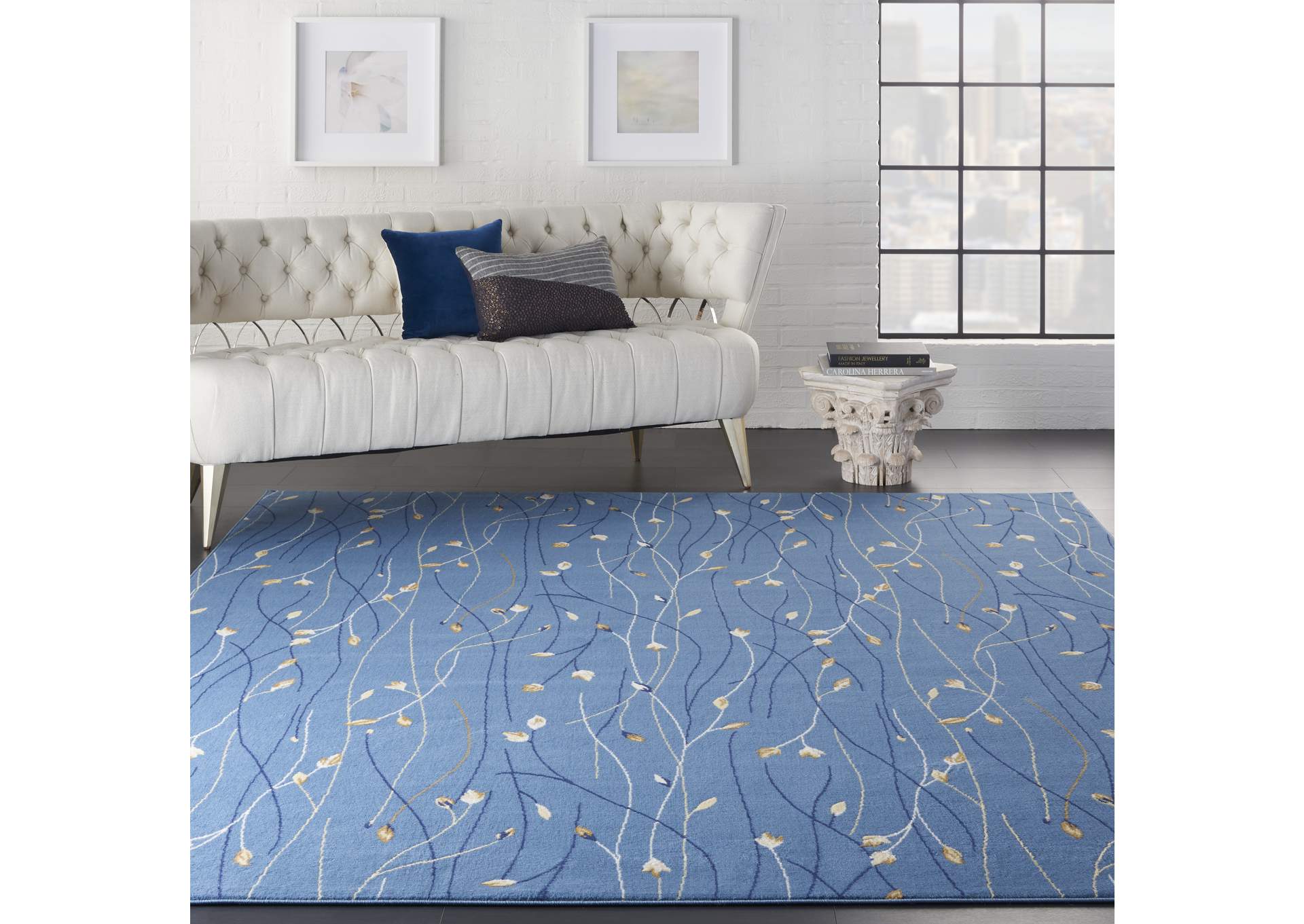 Nourison Grafix GRF15 Blue 8'x10' Large Rug,Nourison