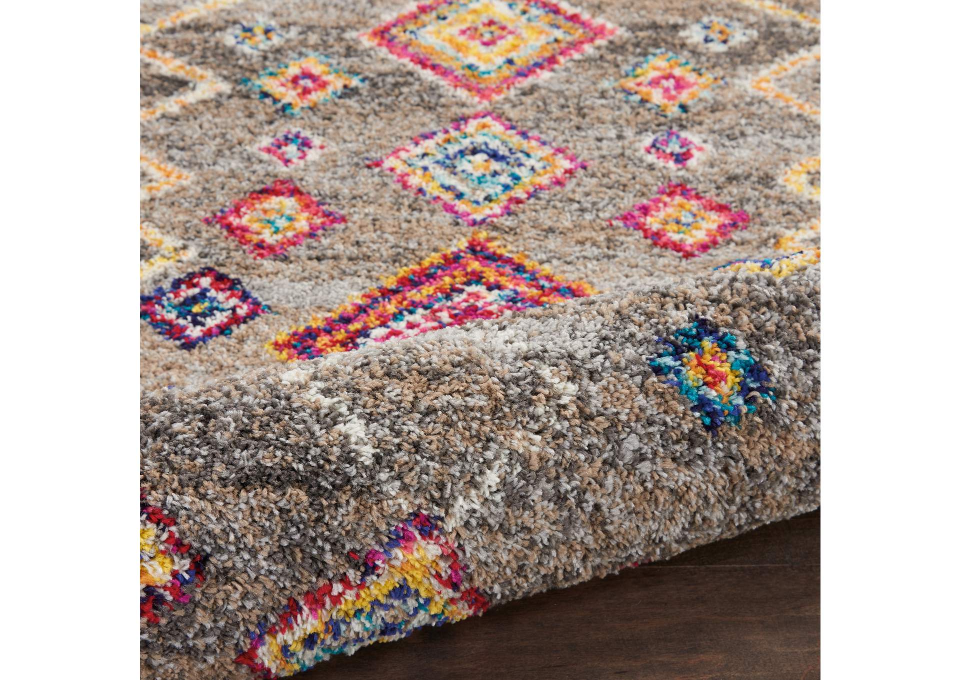 Nourison Nomad 2' X 4' Grey Multicolor Scandinavian Area Rug,Nourison
