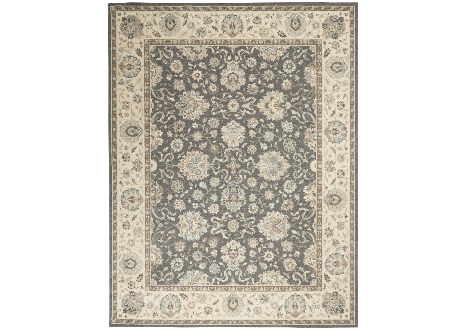 Nourison Living Treasures 10' x 14' Grey and Ivory Area Rug,Nourison