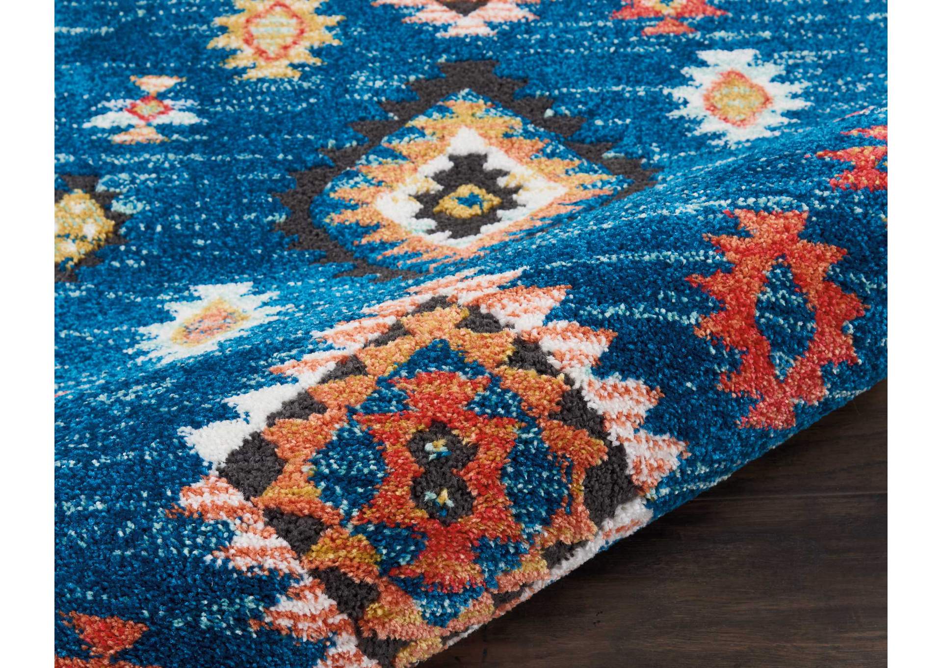 Nourison South Western 2' X 4' Blue Southwestern Tribal Area Rug,Nourison