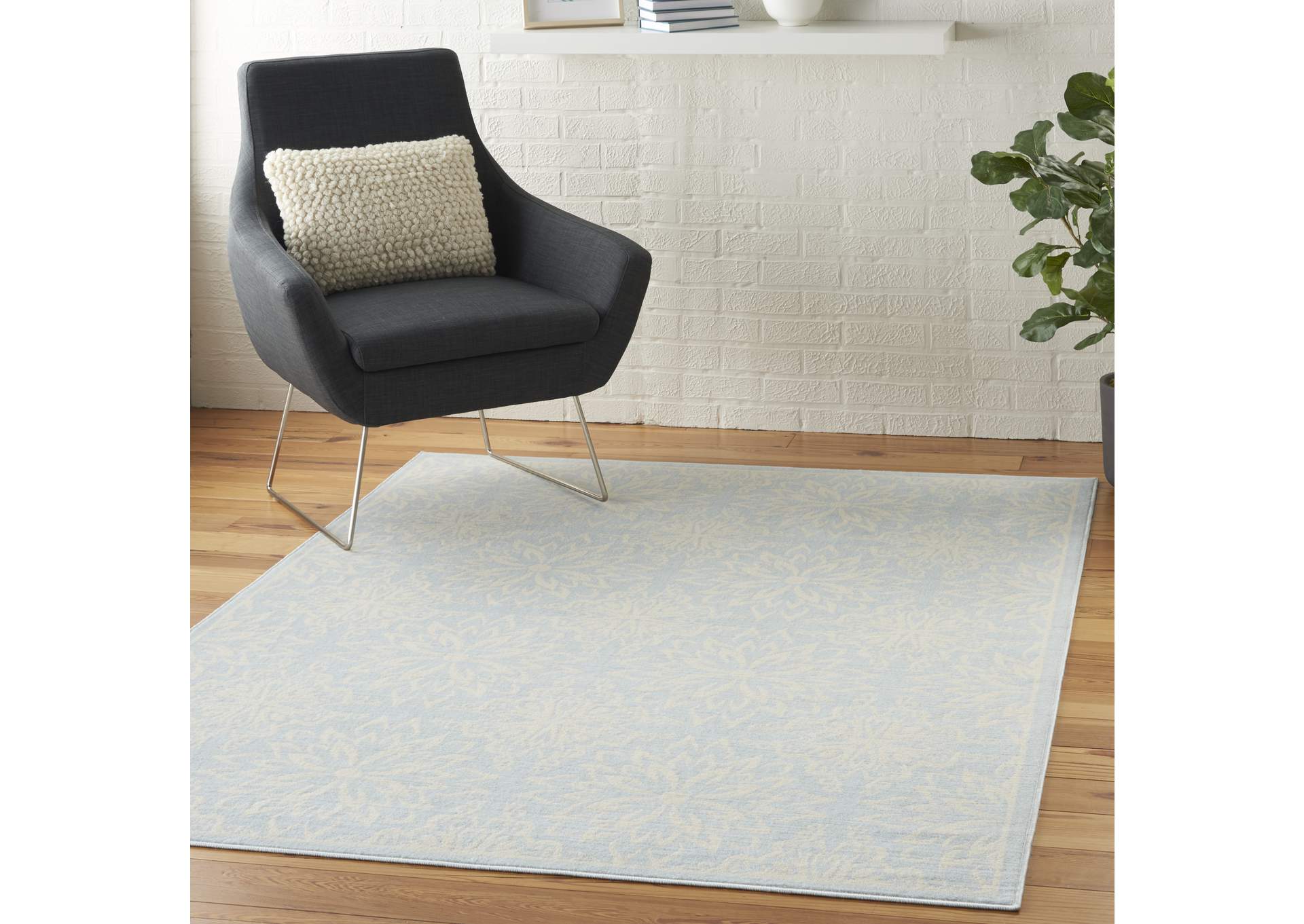 Nourison Jubilant JUB06 Light Blue 6'x9' Beach Area Rug,Nourison