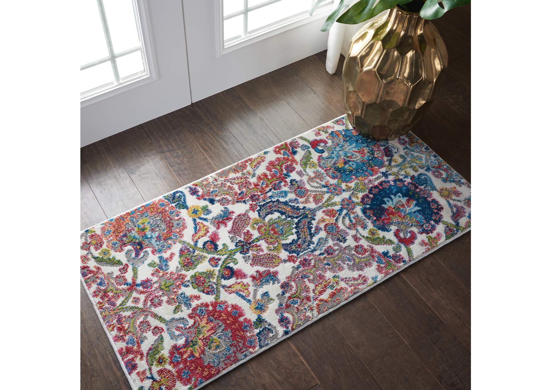 Nourison Ankara Global ANR06 Blue and Ivory French Country Area Rug,Nourison