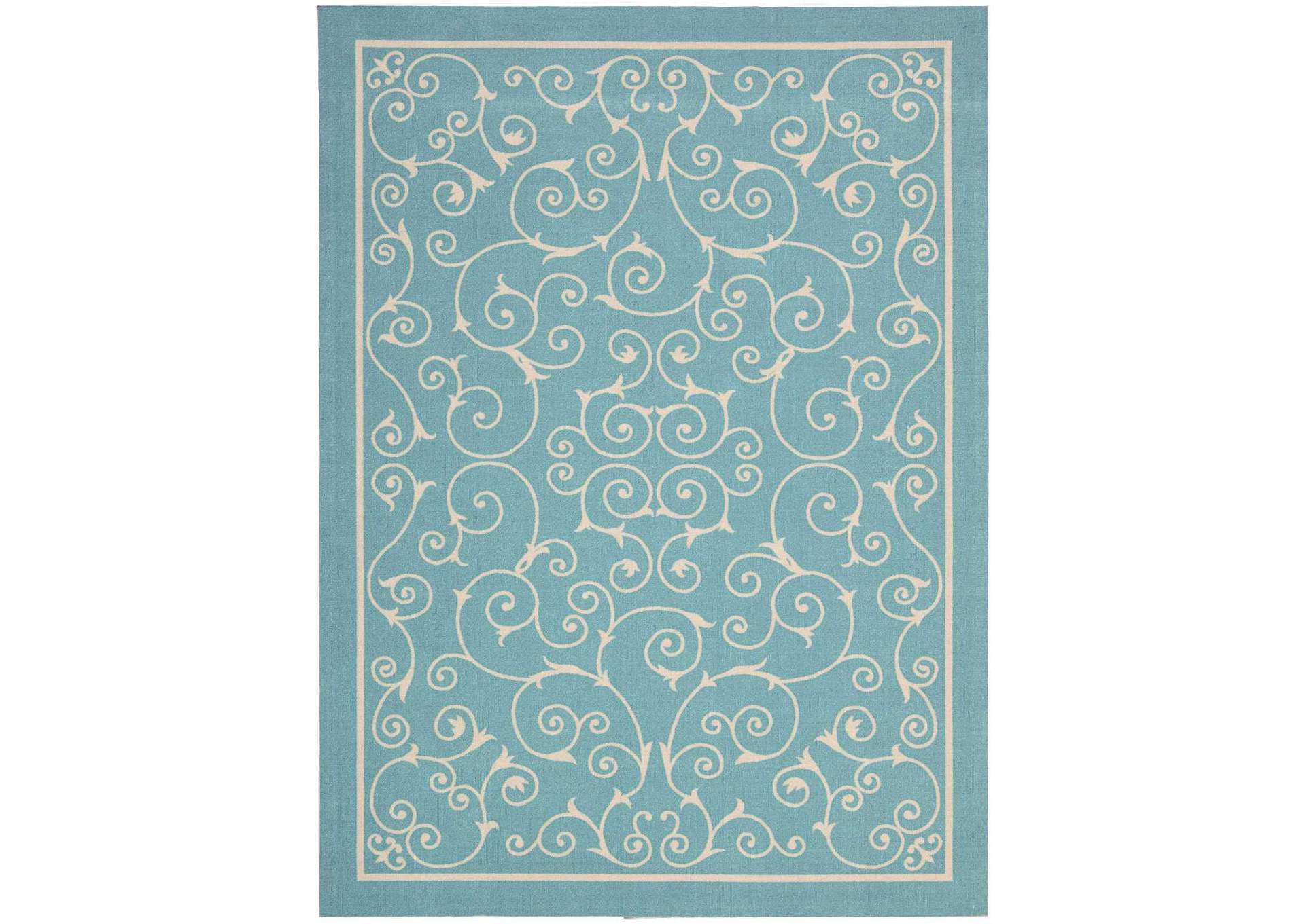 Nourison Home & Garden RS019 Blue 4'x6' Area Rug,Nourison