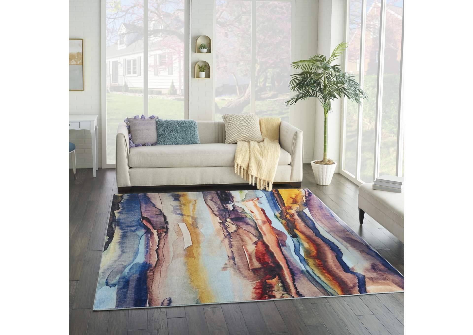 Nourison Le Reve LER01 Multicolor 9'x12' Oversized Rug,Nourison