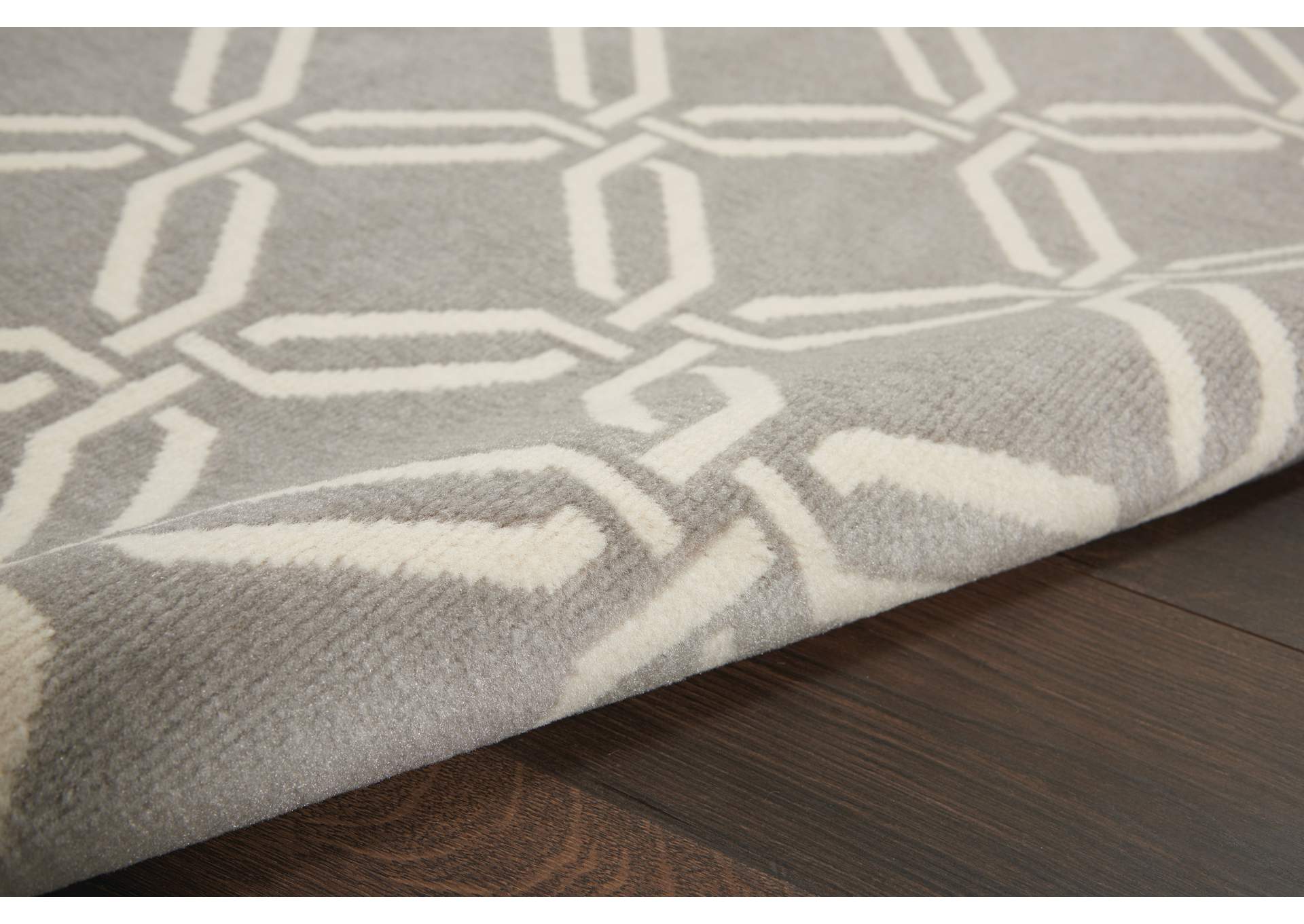 Nourison Jubilant JUB17 Grey 5'x7' Mid-century Area Rug,Nourison