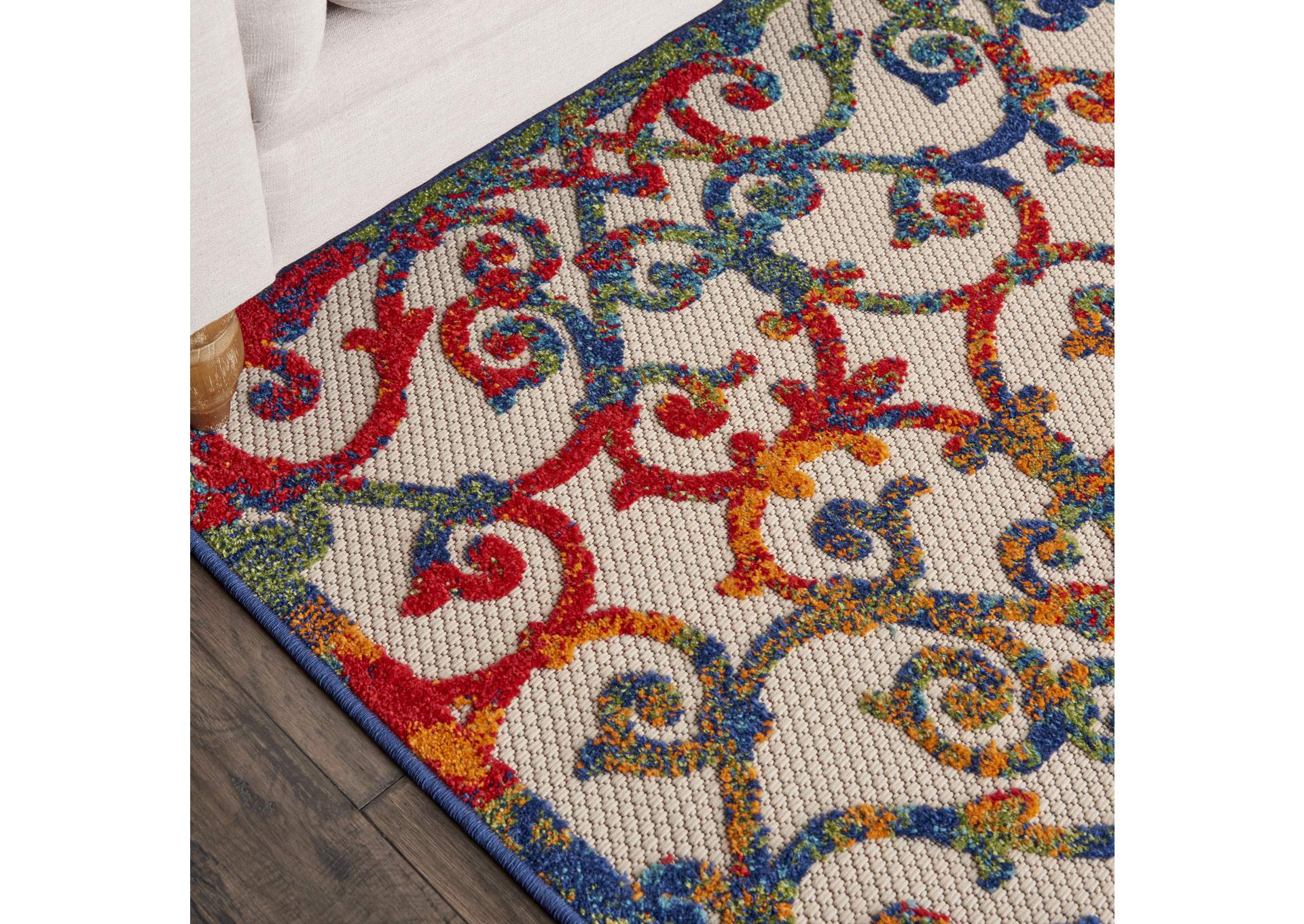 Nourison Aloha ALH21 4'x6' Multicolor Easy-care Indoor-outdoor Rug,Nourison