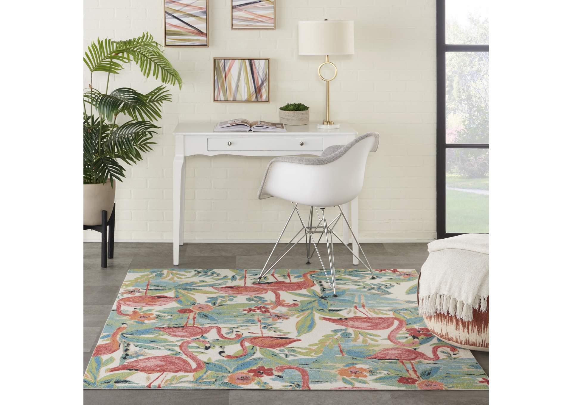Nourison Wav01/Sun & Shade 5' Square Area Rug,Nourison