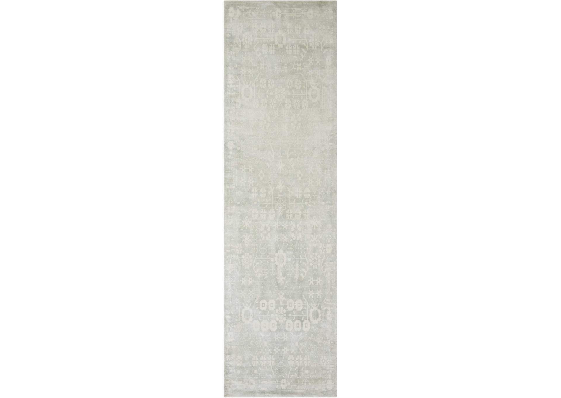 kathy ireland Home Desert Skies DSK02 Silver 8' Runner Hallway Rug,Nourison