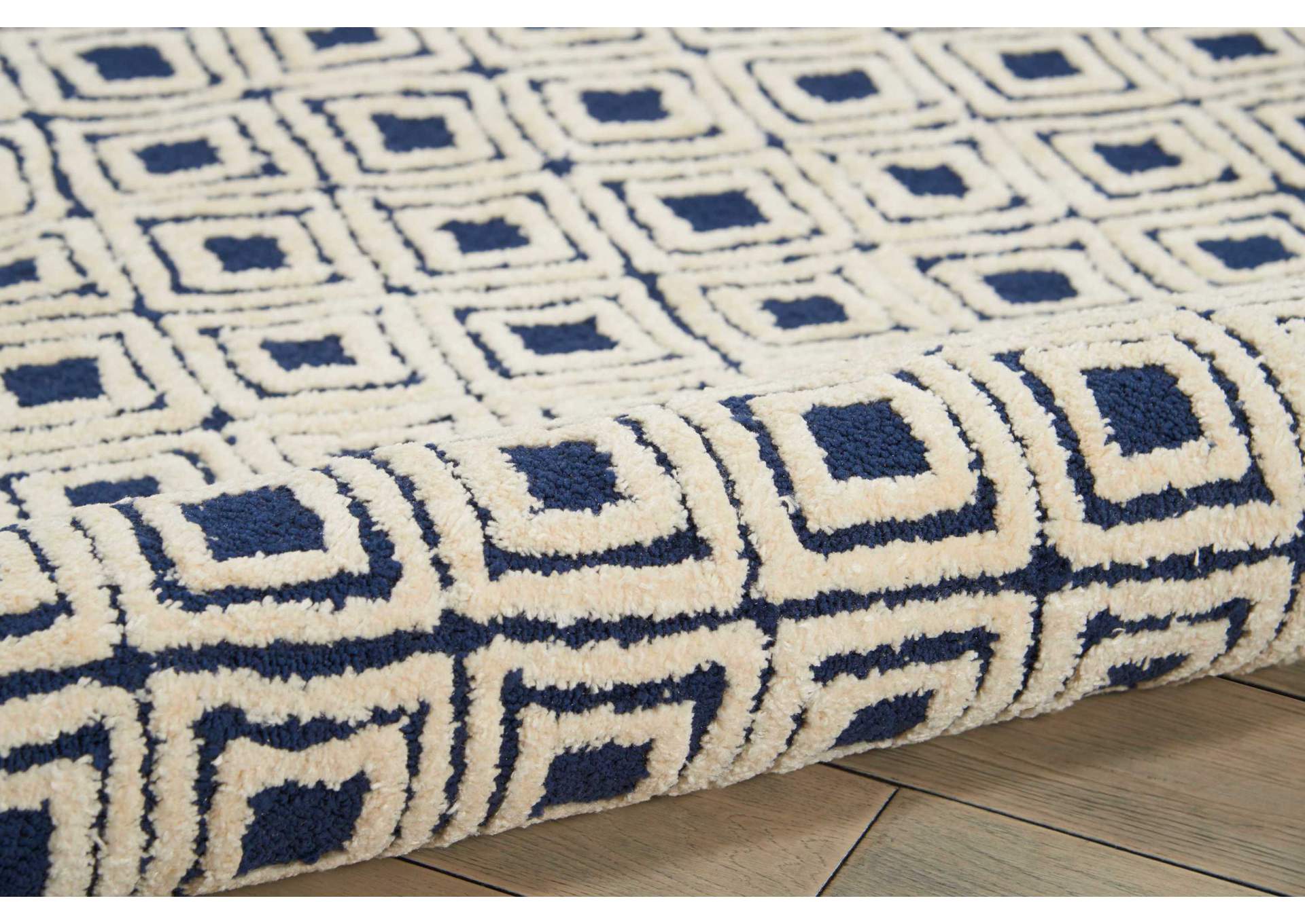 Nourison Deco Mod DEC02 Navy/Ivory 4'x6' Area Rug,Nourison