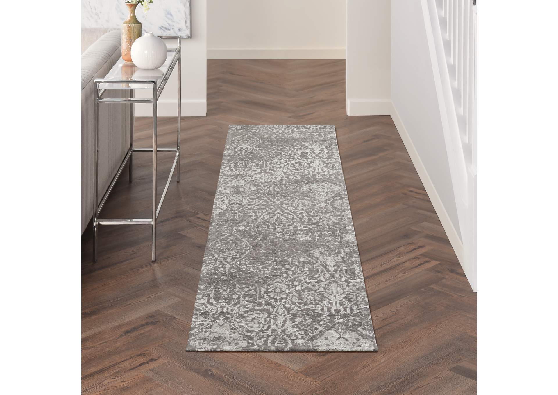 Nourison Damask 8' Runner Area Rug,Nourison
