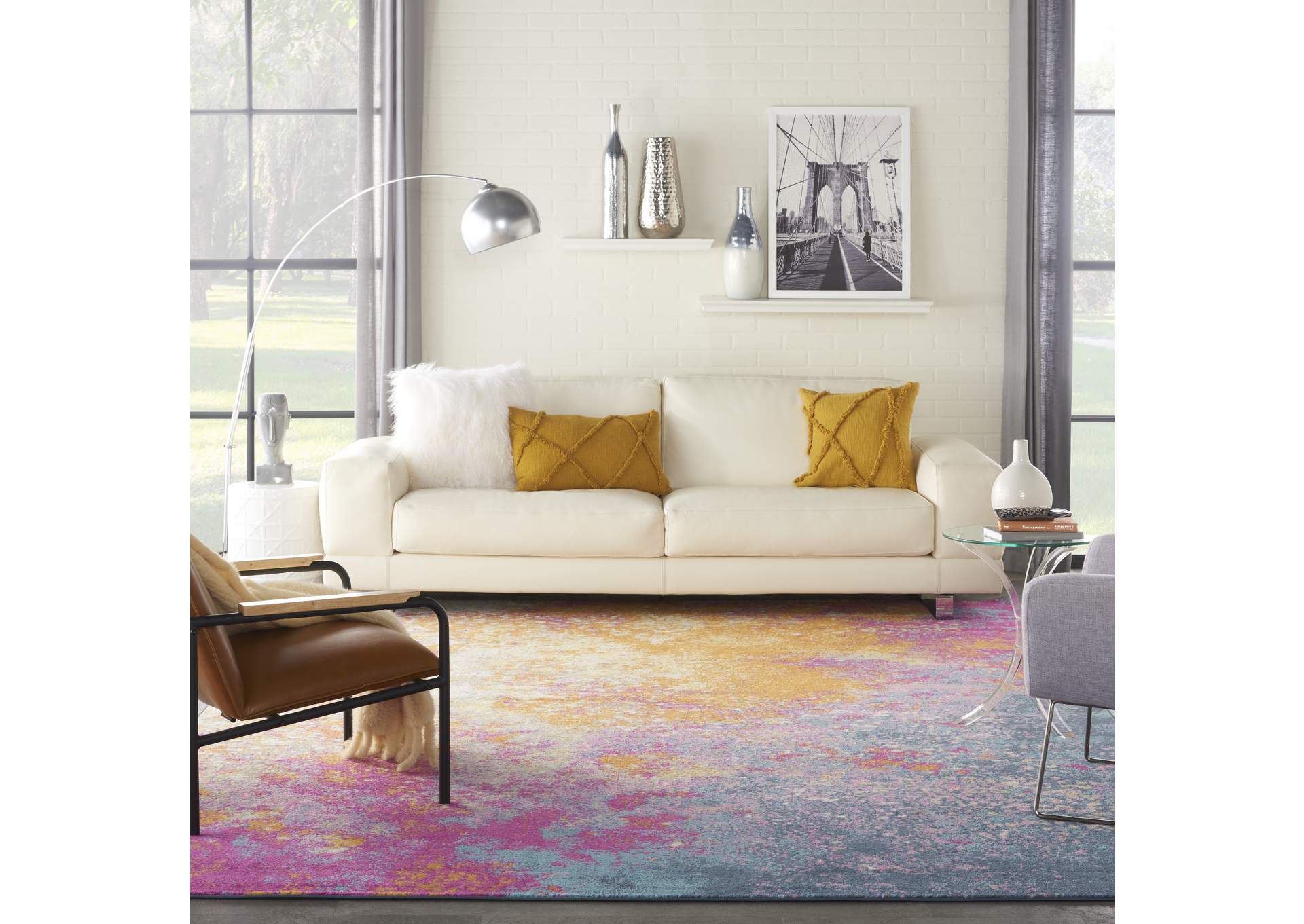 Nourison Passion PSN10 Multicolor 6' Runner Hallway Rug,Nourison