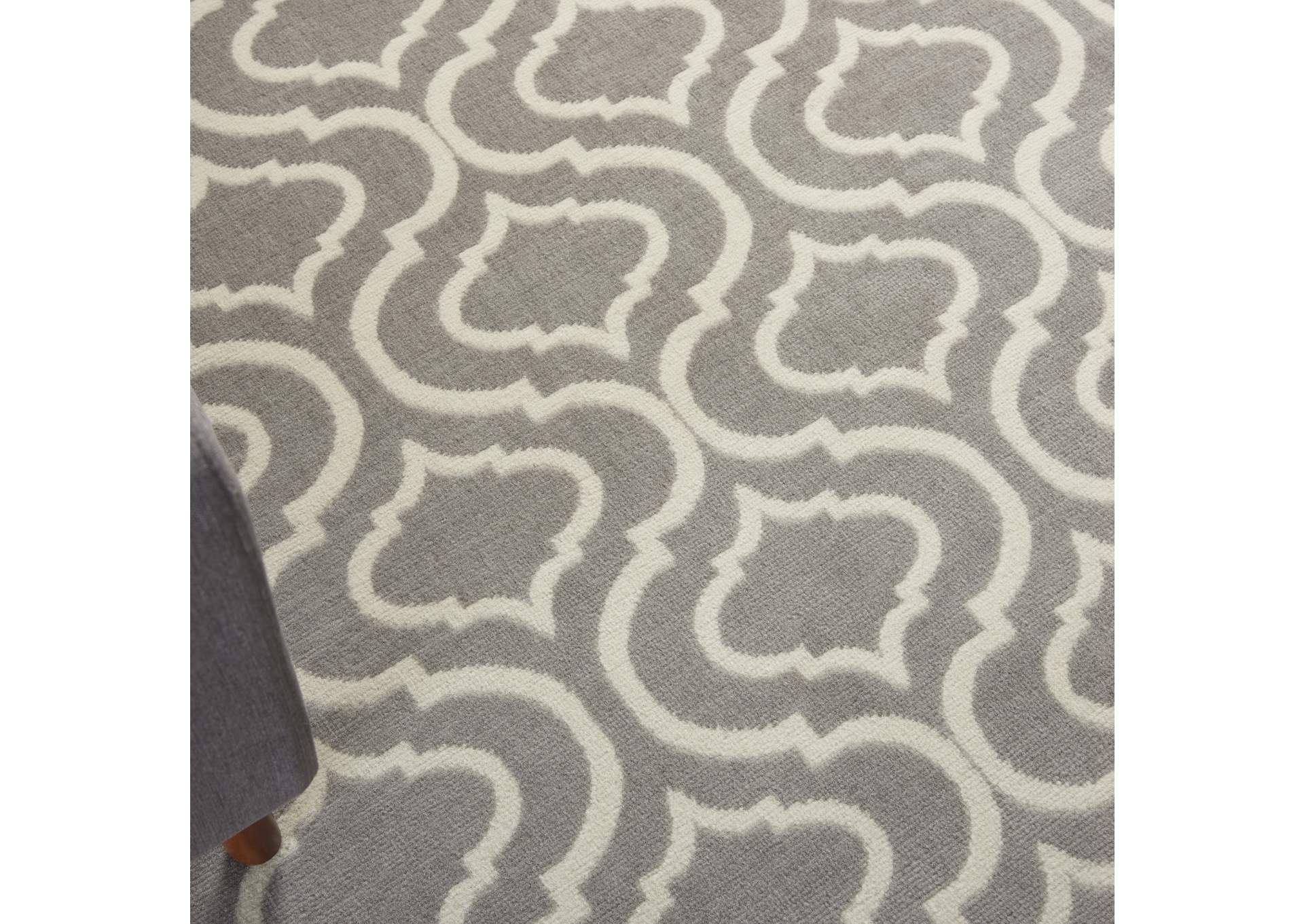Nourison Jubilant JUB19 Grey 4'x6' Moroccan Area Rug,Nourison
