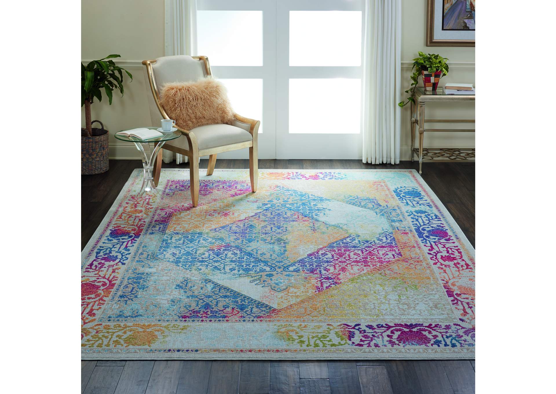 Nourison Ankara Global ANR04 Multicolor 9'x12' Oversized Low-pile Rug,Nourison