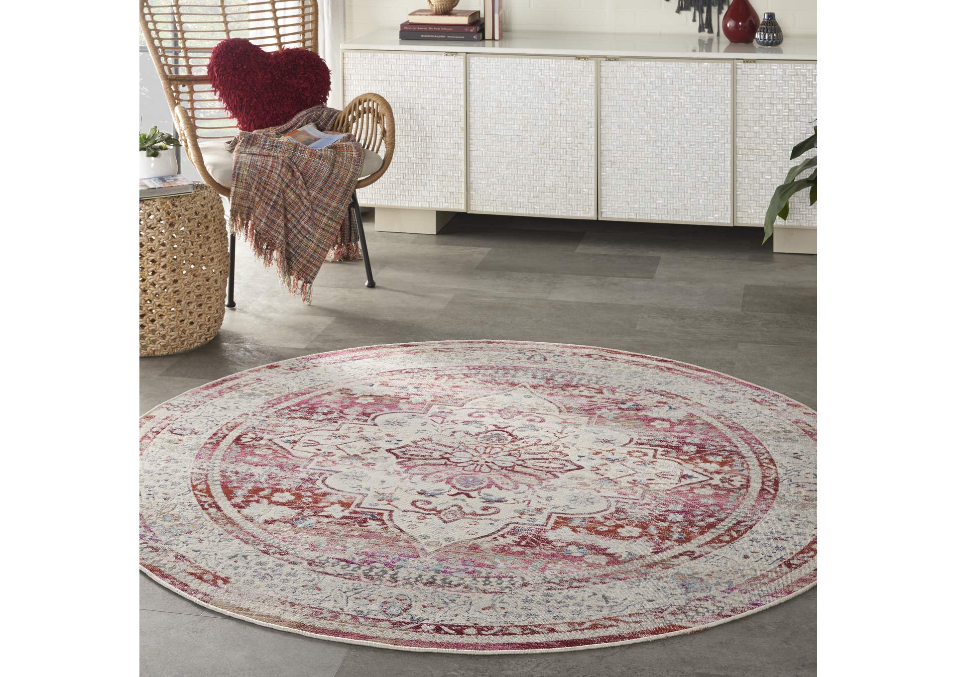 Nourison Vintage Kashan 6' Round Area Rug,Nourison