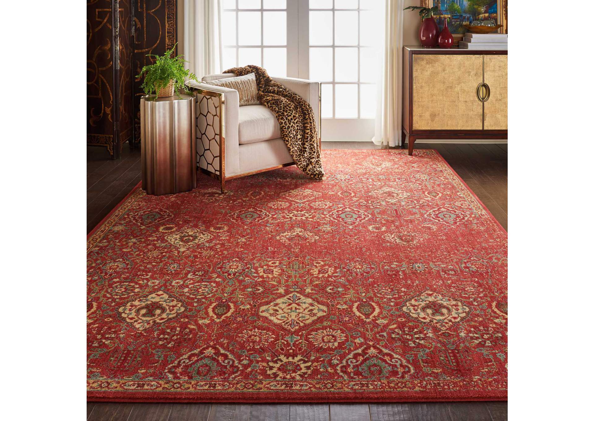 Nourison Somerset ST90 Red 8'x11' Oversized Rug,Nourison