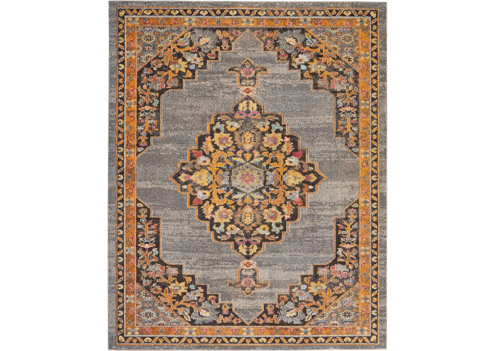 Nourison Passionate PST01 Grey Multicolor 8'x10' Large Rug,Nourison