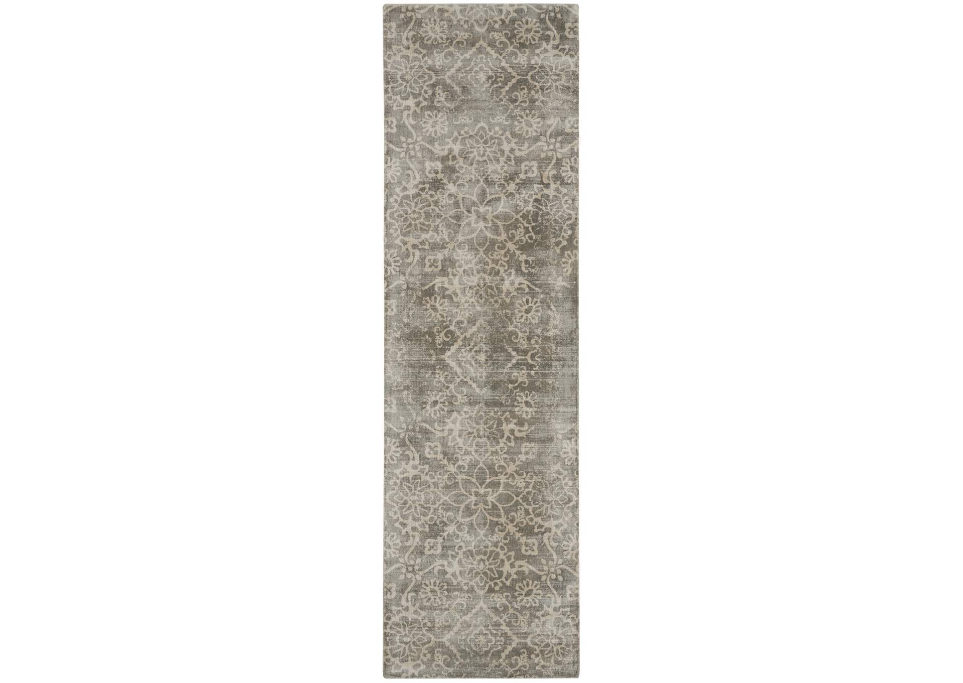 kathy ireland Home Desert Skies DSK03 Grey 8' Runner Hallway Rug,Nourison