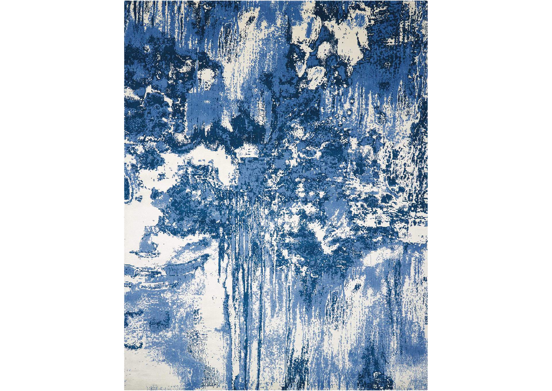 Nourison Twilight TWI24 Blue and White 8'x10' Large Rug,Nourison