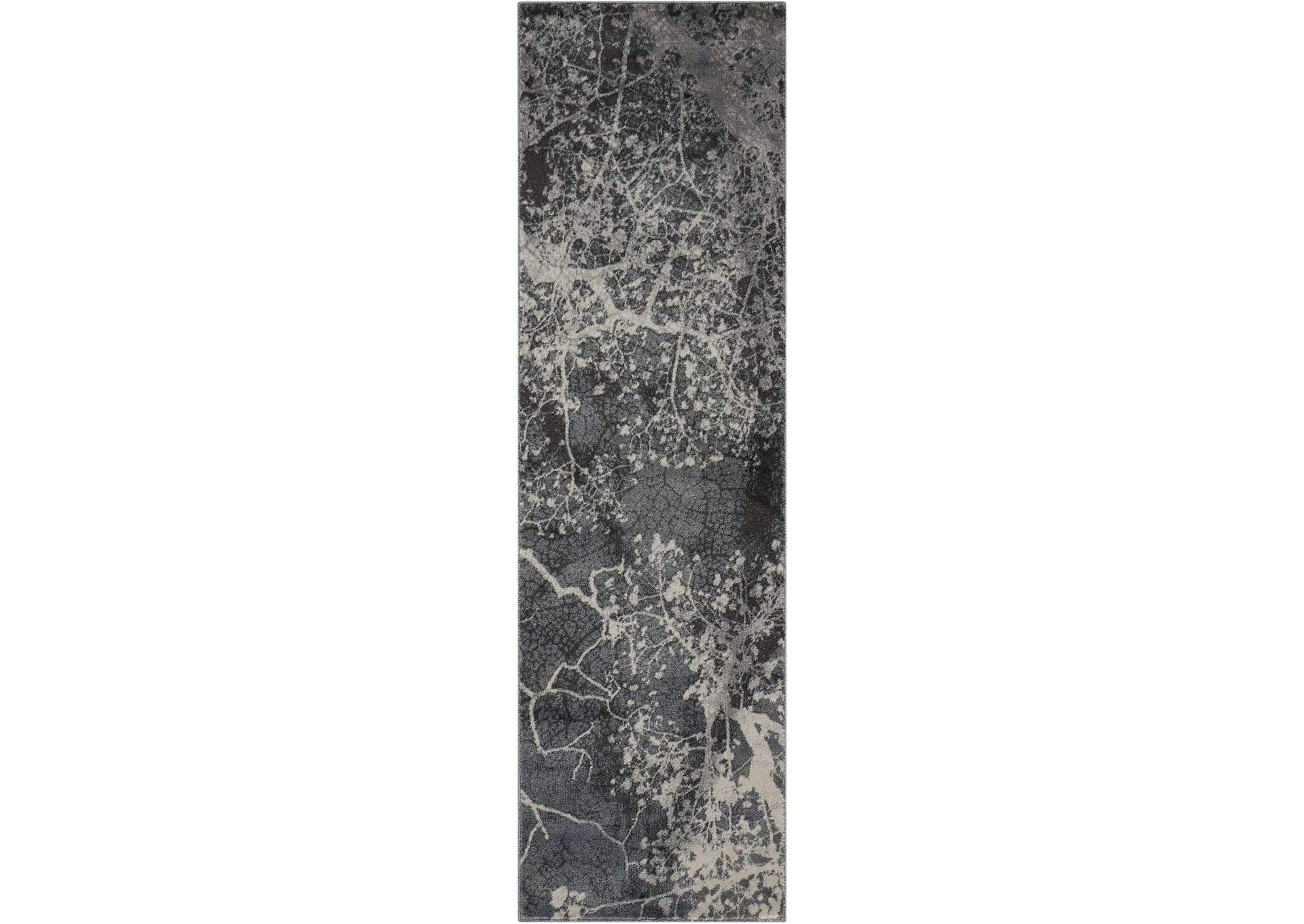 Nourison Maxell MAE11 Grey 8' Runner Hallway Rug,Nourison