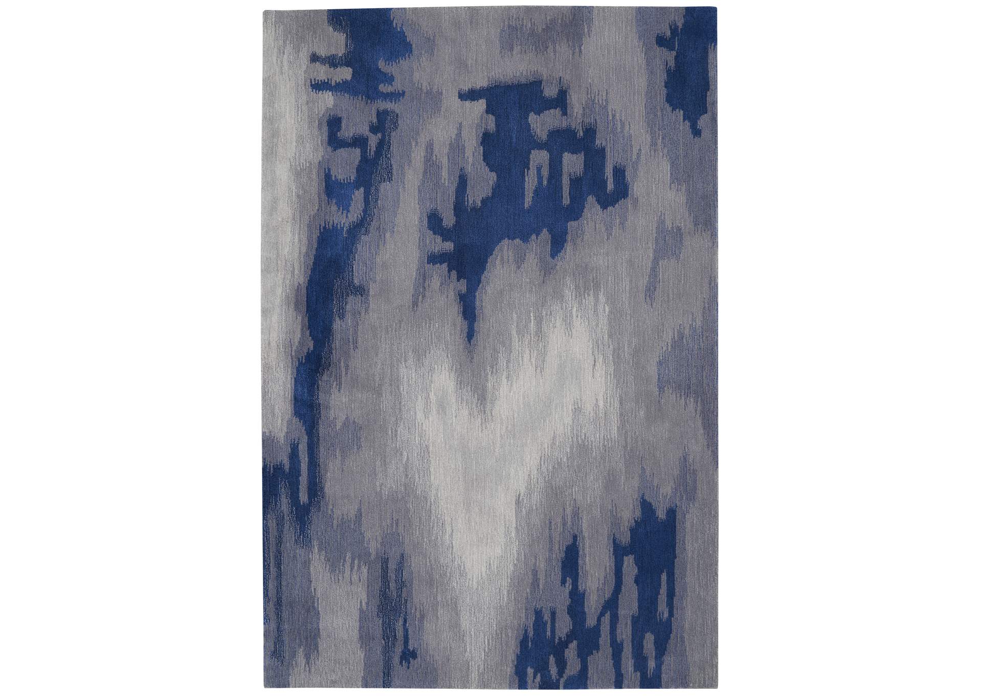 Nourison Symmetry SMM10 Navy Blue and Grey Artistic Area Rug,Nourison