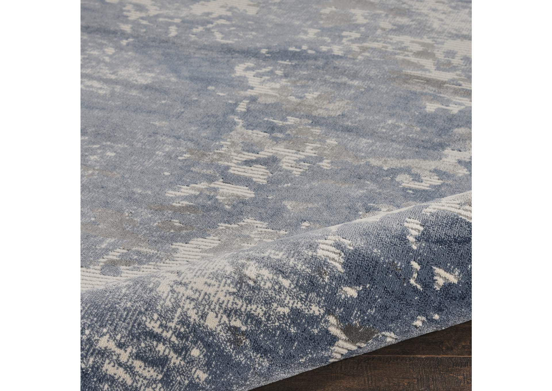 Nourison Rustic Textures RUS08 Blue and Grey 8'x11' Large Rug,Nourison