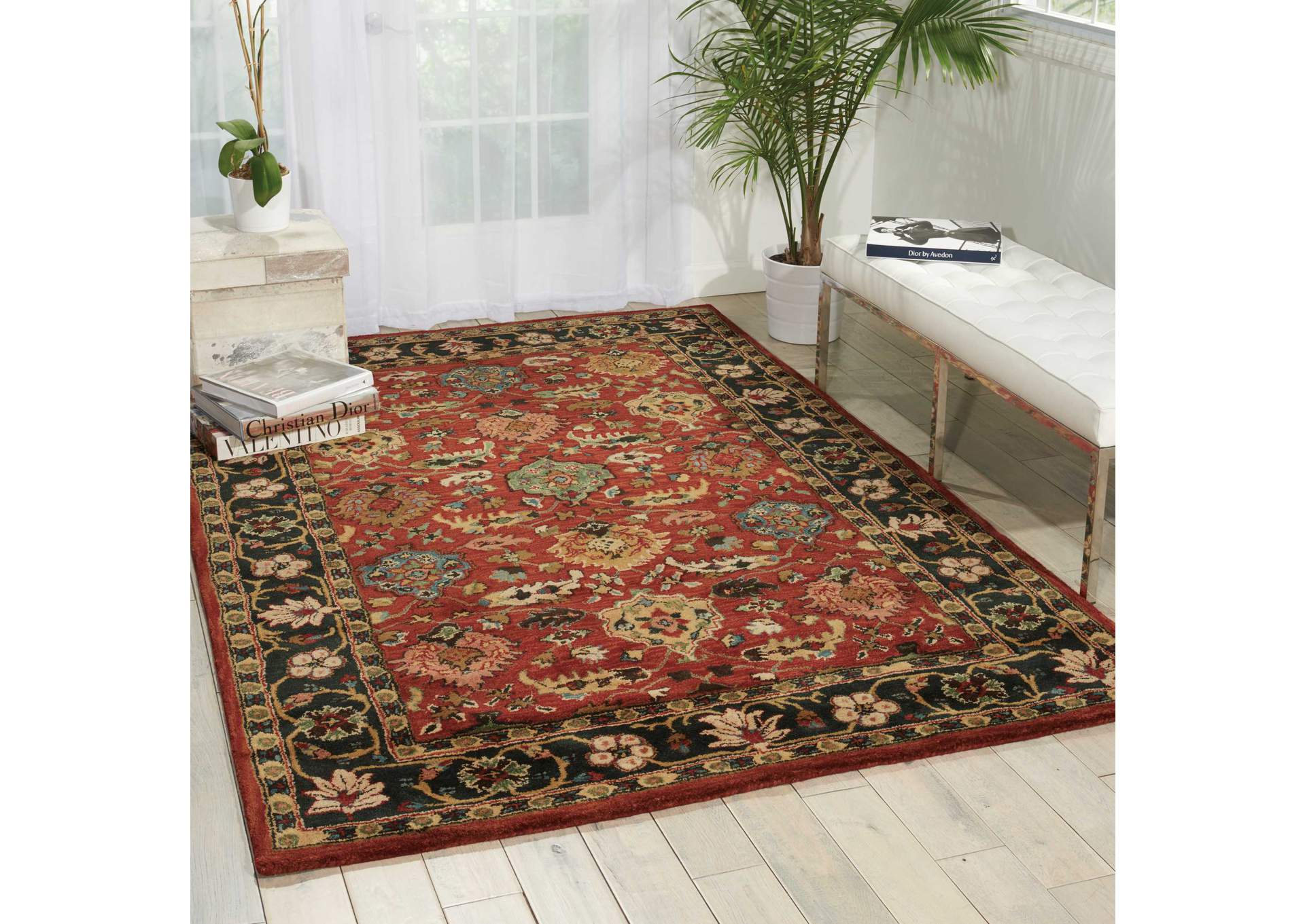 Nourison Jaipur JA35 Red Multicolor 6' Round Area Rug,Nourison