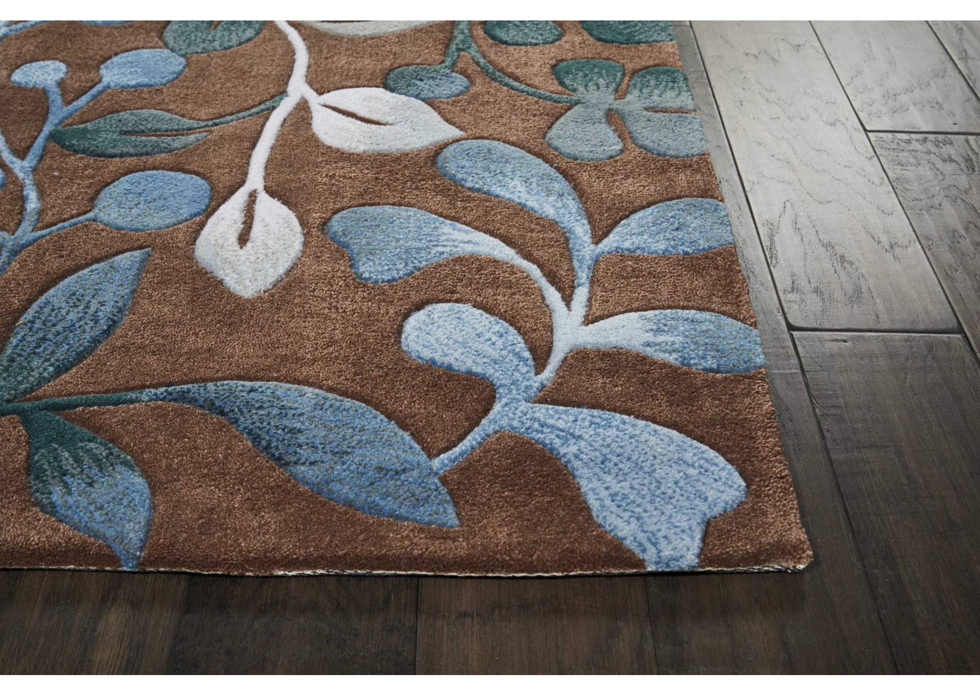Nourison Contour CON02 Brown 8' Runner Hallway Rug,Nourison