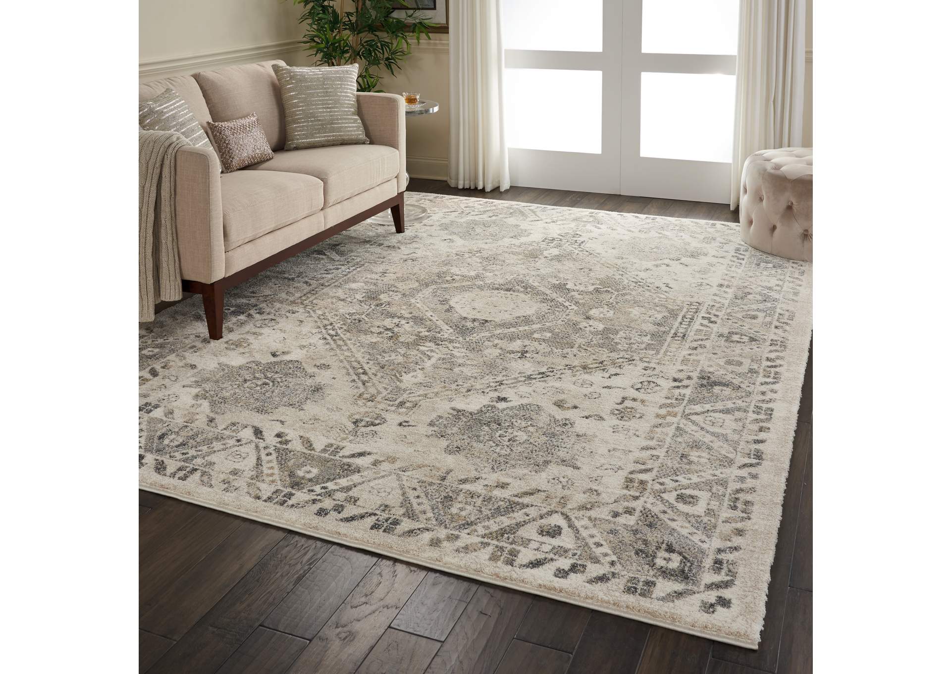 Nourison Fusion FSS11 Grey 8'x11' Oversized Plush Shag Rug,Nourison