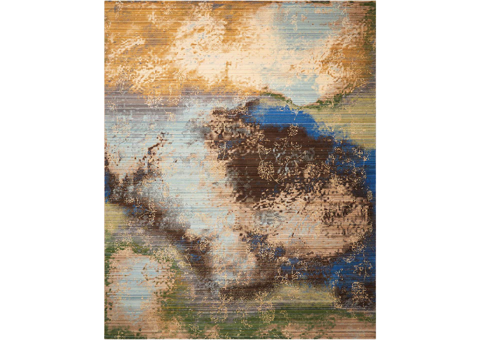 Nourison Rhapsody RH016 Blue 8'x10' Rug,Nourison