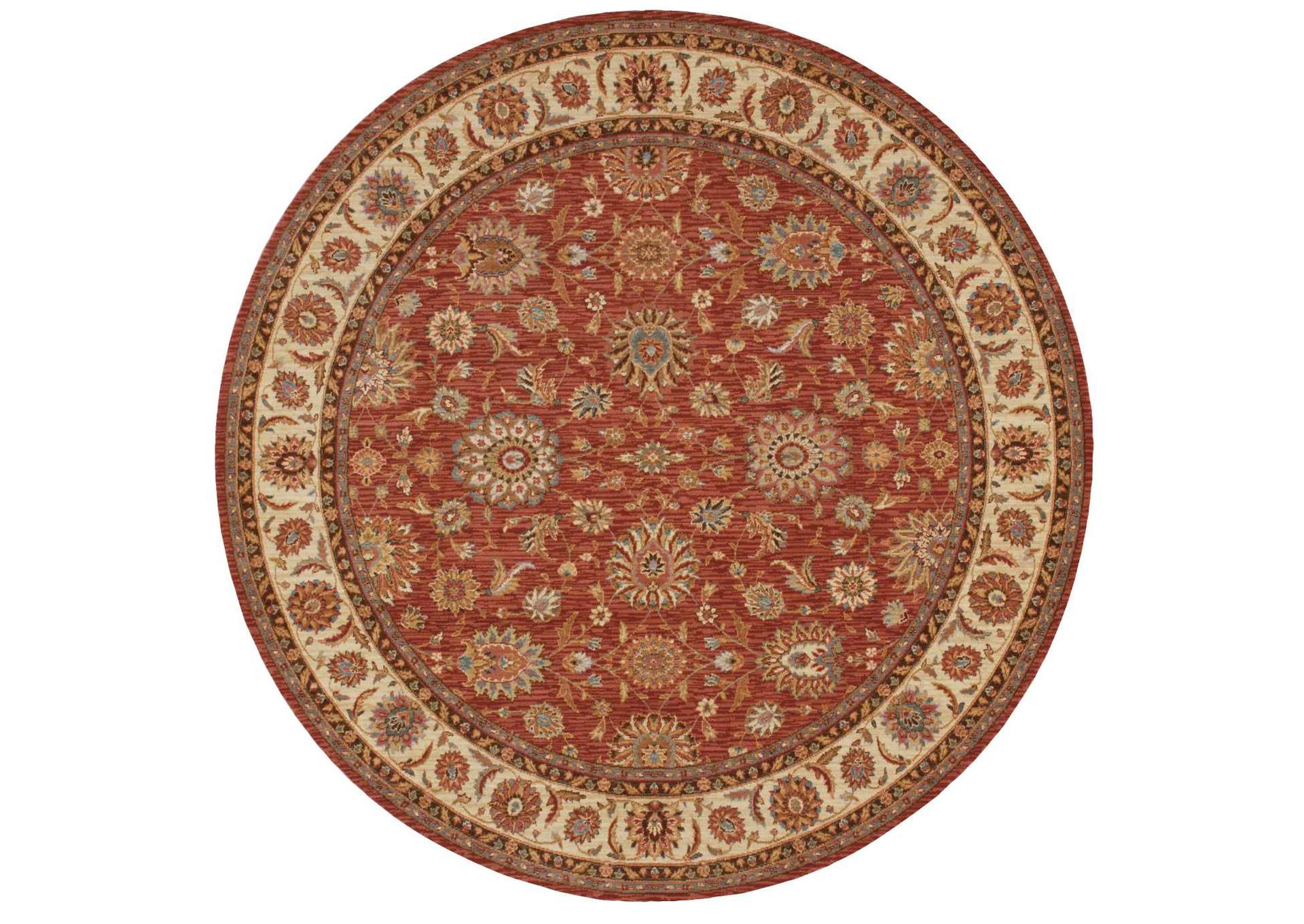 Nourison Living Treasures LI05 Brown 8' Round Rug,Nourison