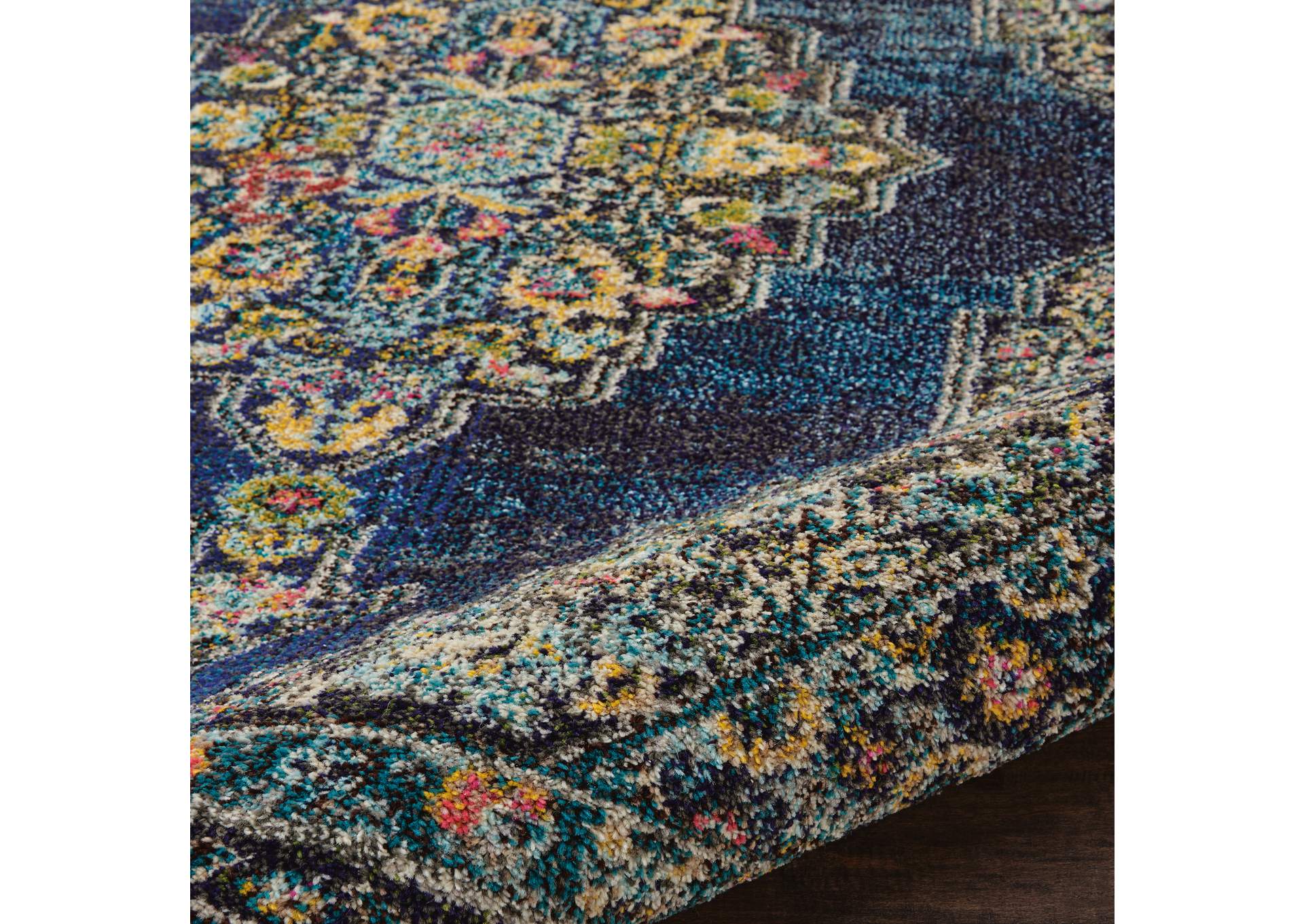 Nourison Passionate PST01 Dark Blue Multicolor 4'x6' Kashan Area Rug,Nourison