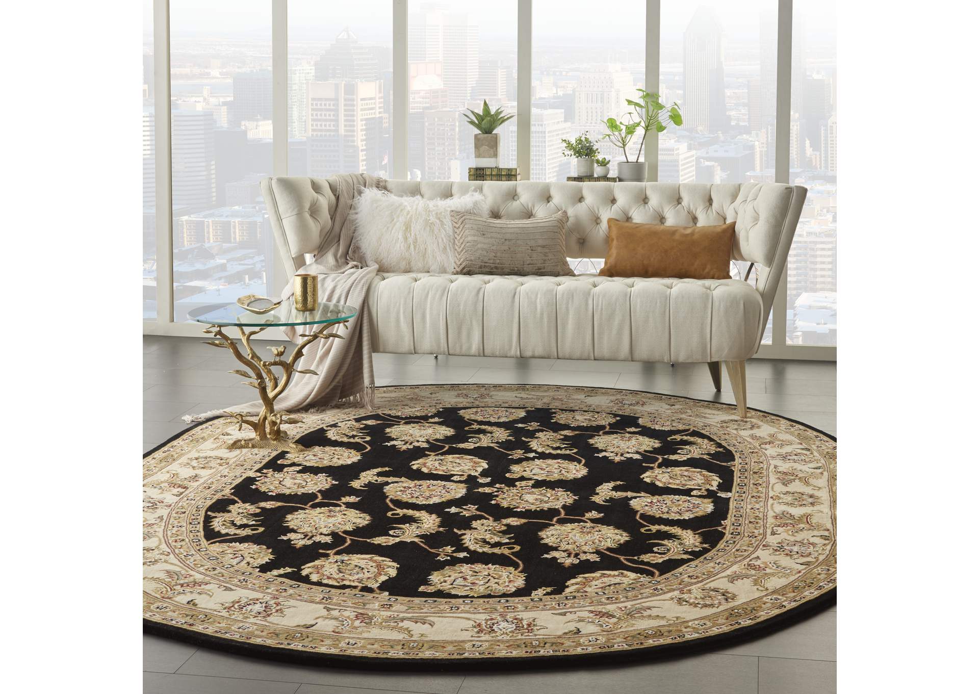 Nourison 2000 8' x 10' Oval Black Area Rug,Nourison