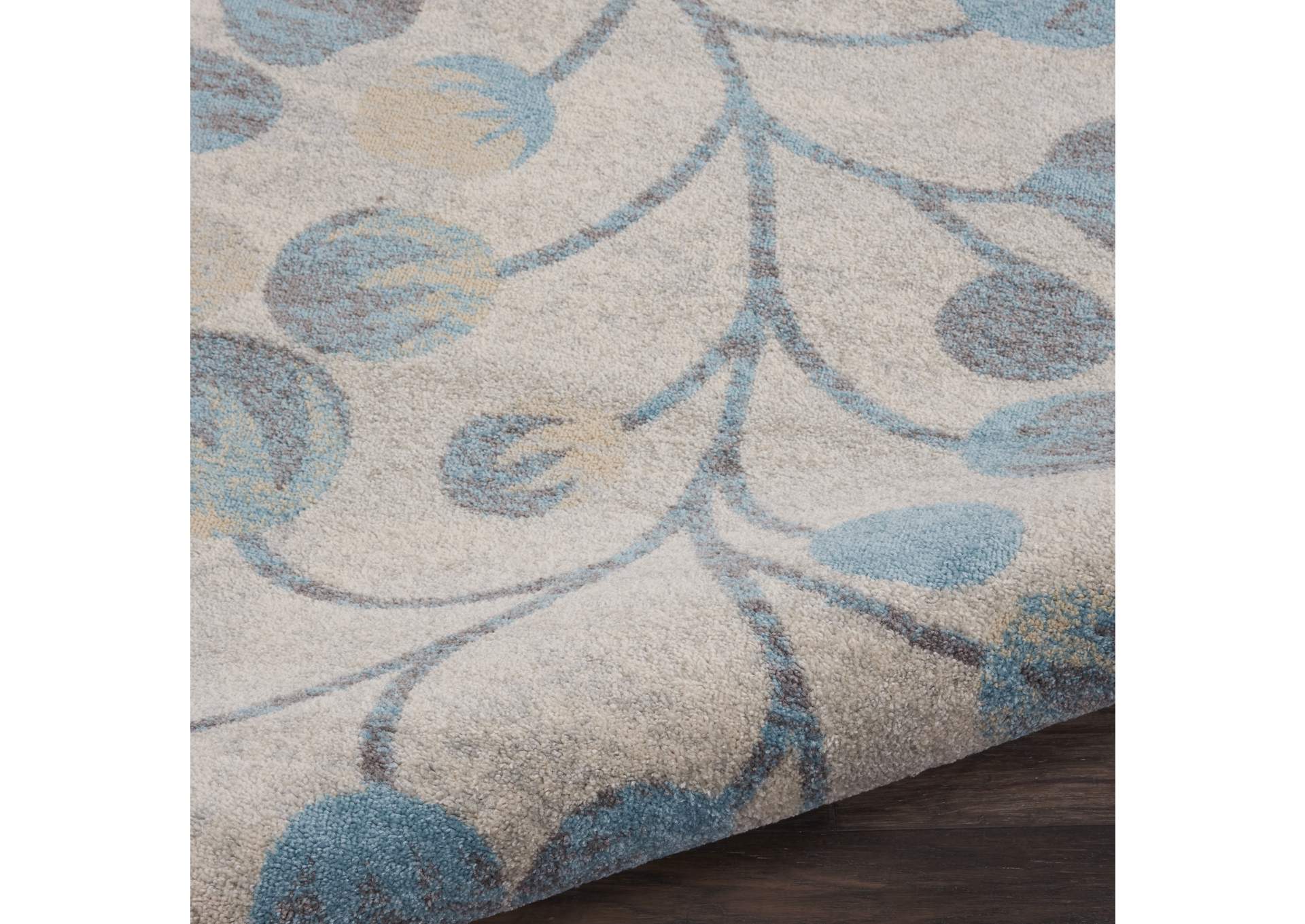 Nourison Tranquil TRA03 Turquoise and Beige 9'x12' Oversized Rug,Nourison