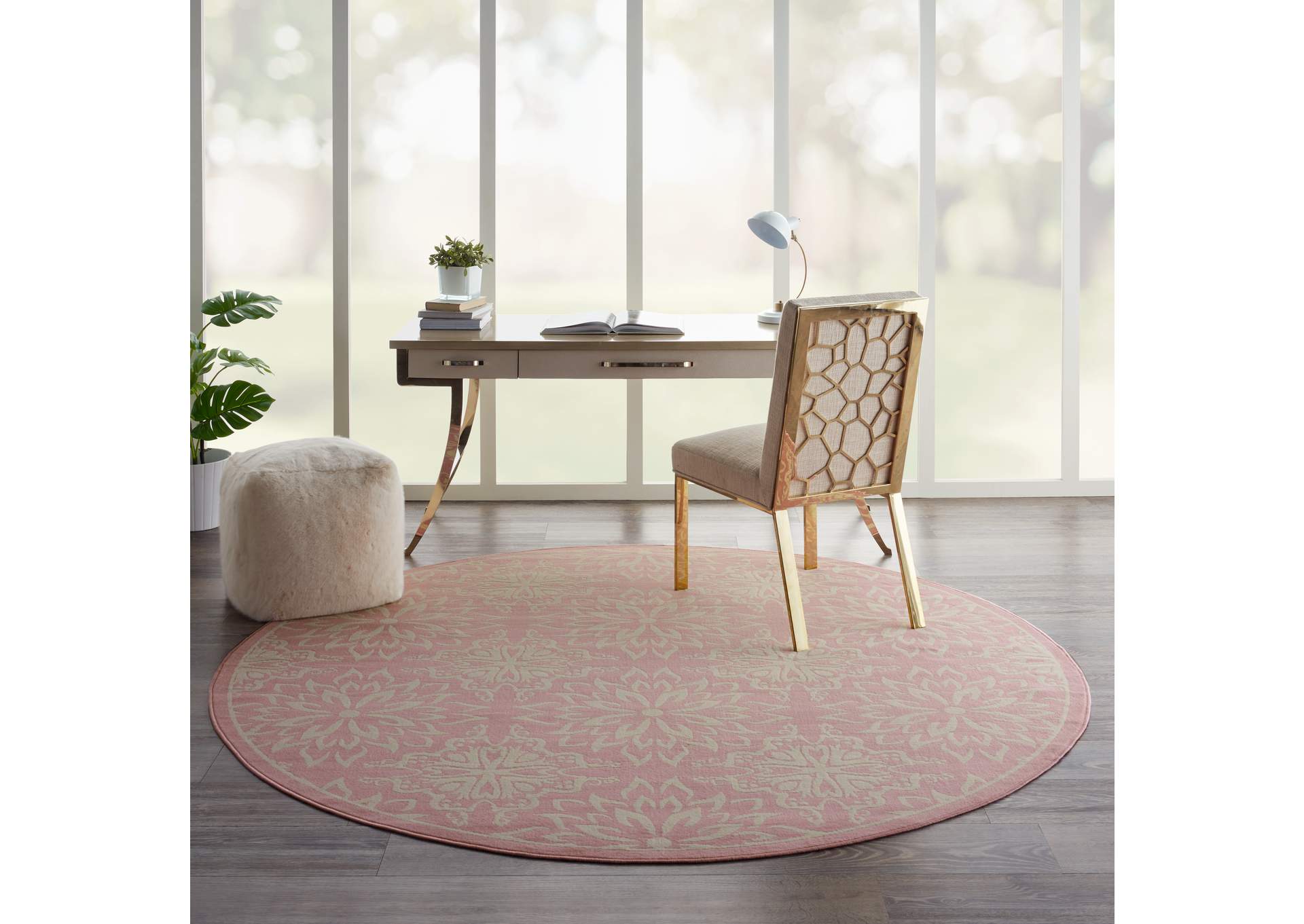 Nourison Jubilant 8' Round Pink Area Rug,Nourison