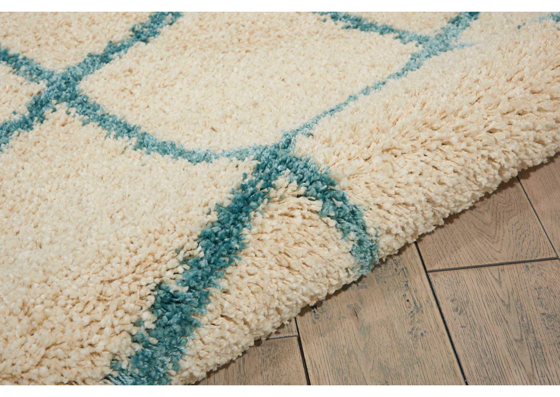 Nourison Brisbane BRI08 White and Blue 5'x7' Area Rug,Nourison