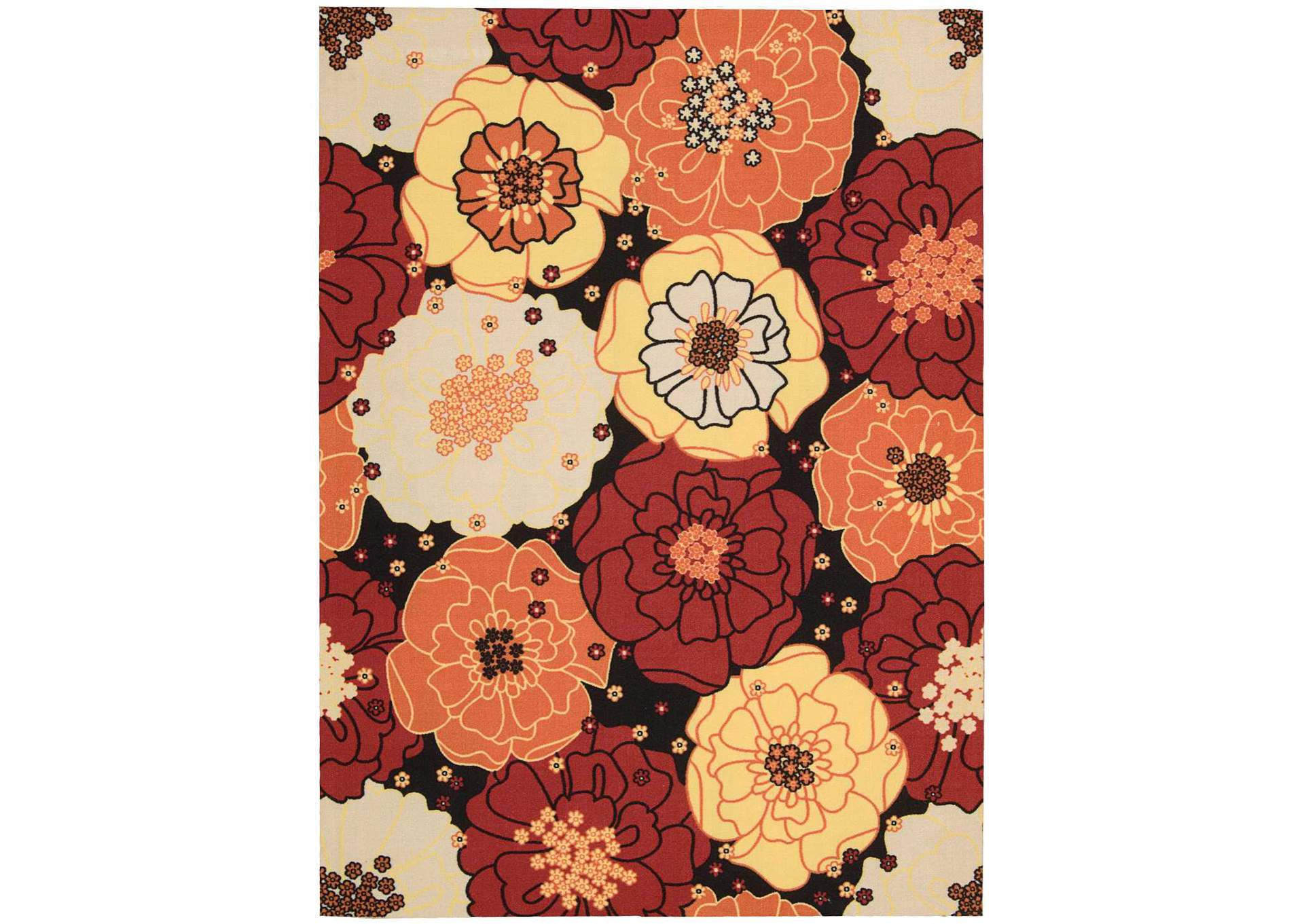 Nourison Home & Garden RS021 Black 5'x8' Area Rug,Nourison