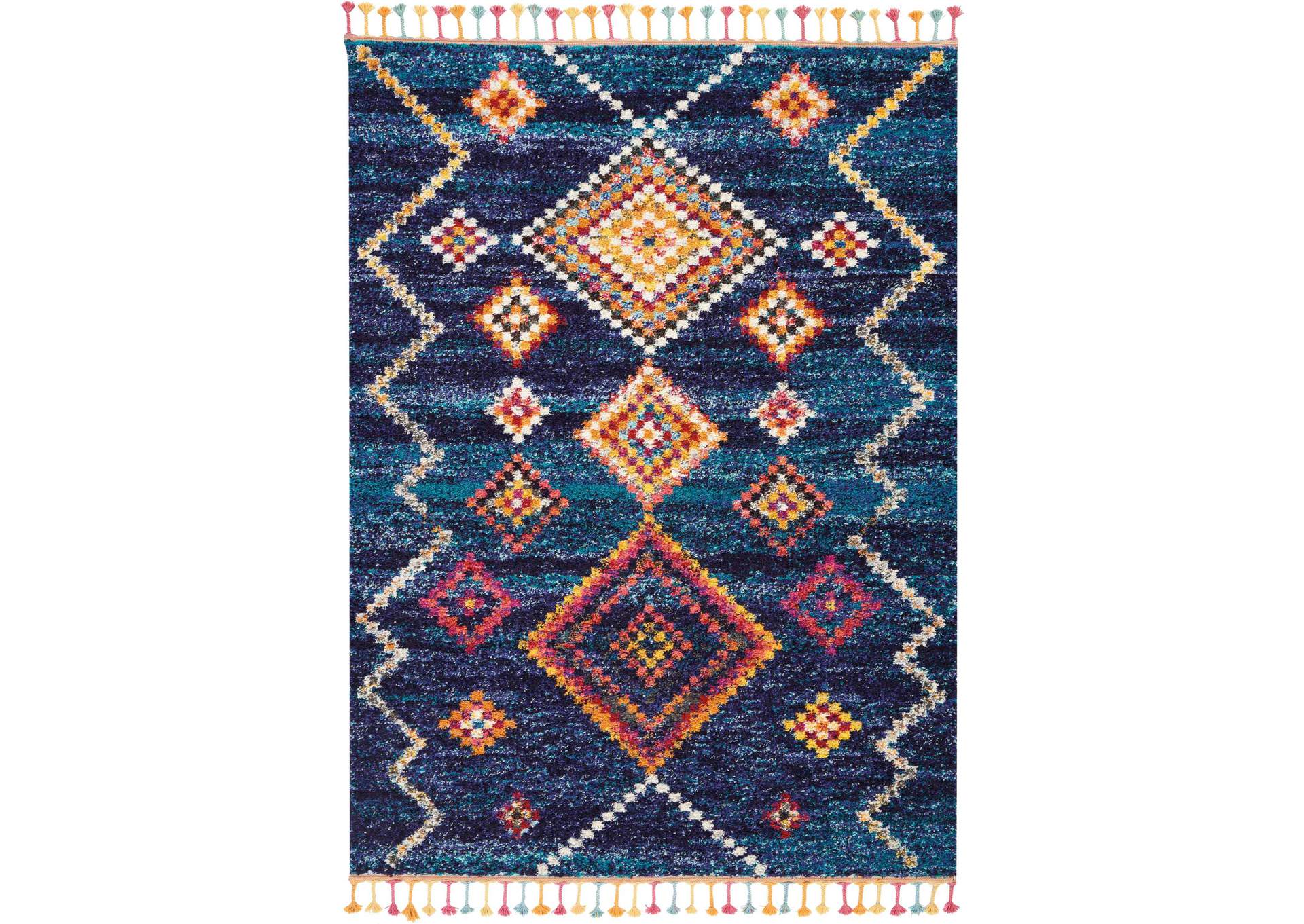 Nourison Nomad NMD05 Dark Blue Multicolor 4'x6' Scandinavian Area Rug,Nourison