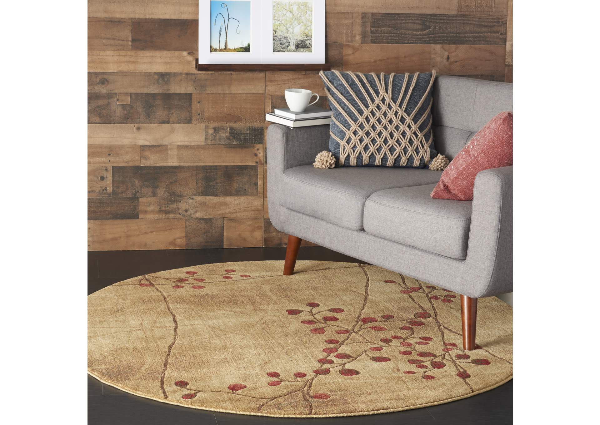Nourison Somerset ST74 Brown 8' Round Rug,Nourison
